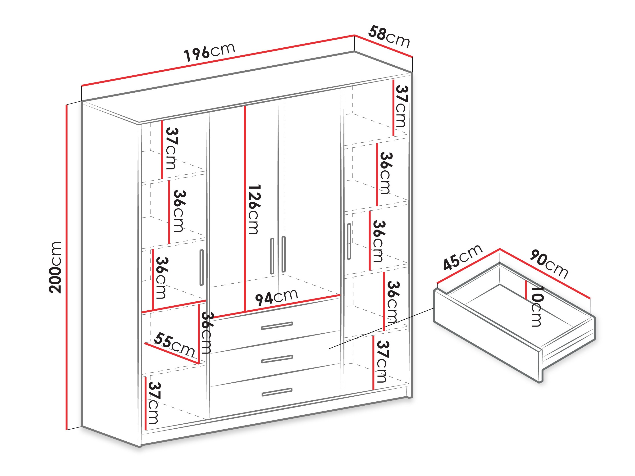 Vaatekaappi Dortivu (Kashmir)