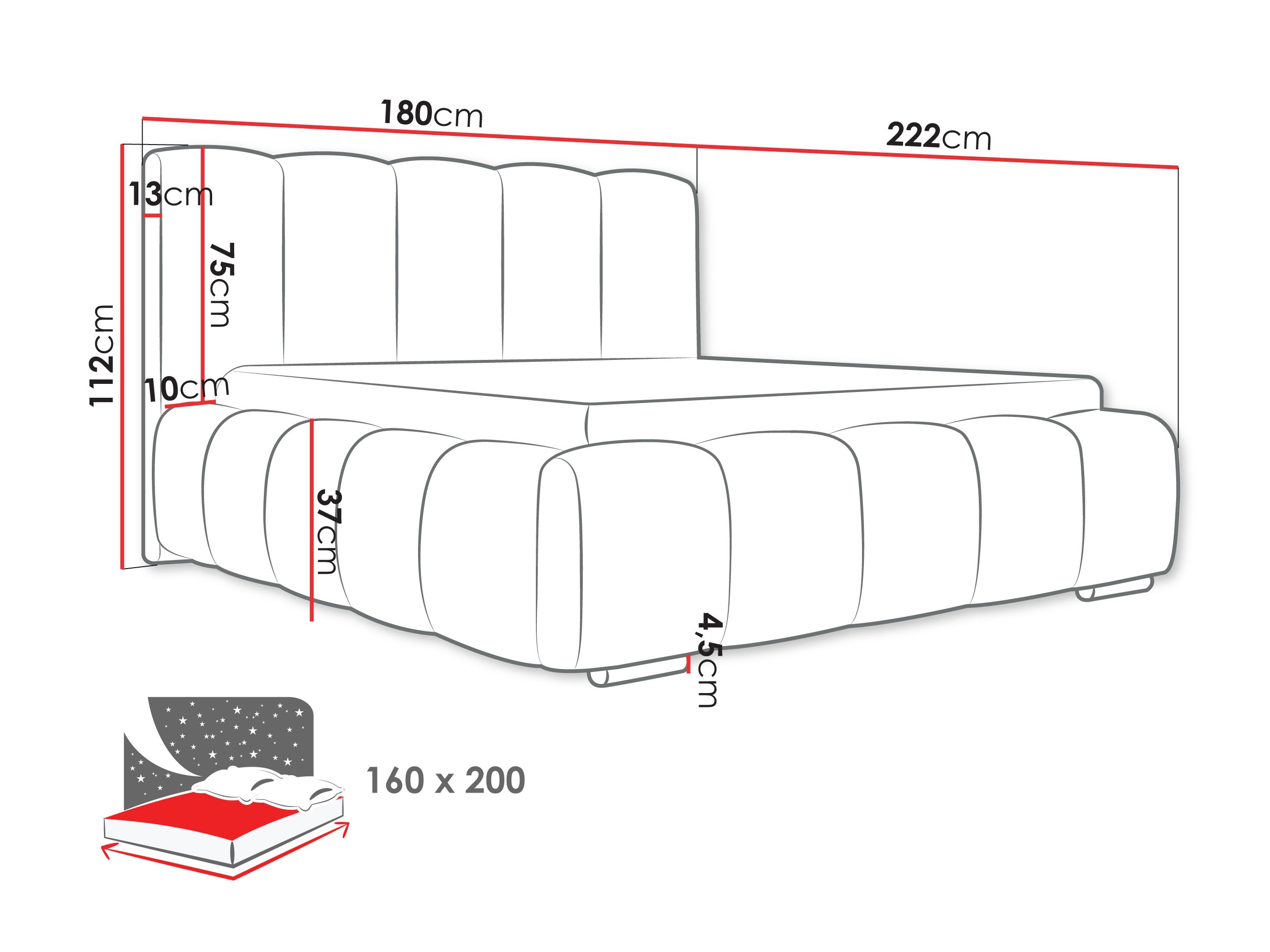 Sänky TrendyNest 106 (Kronos 19)