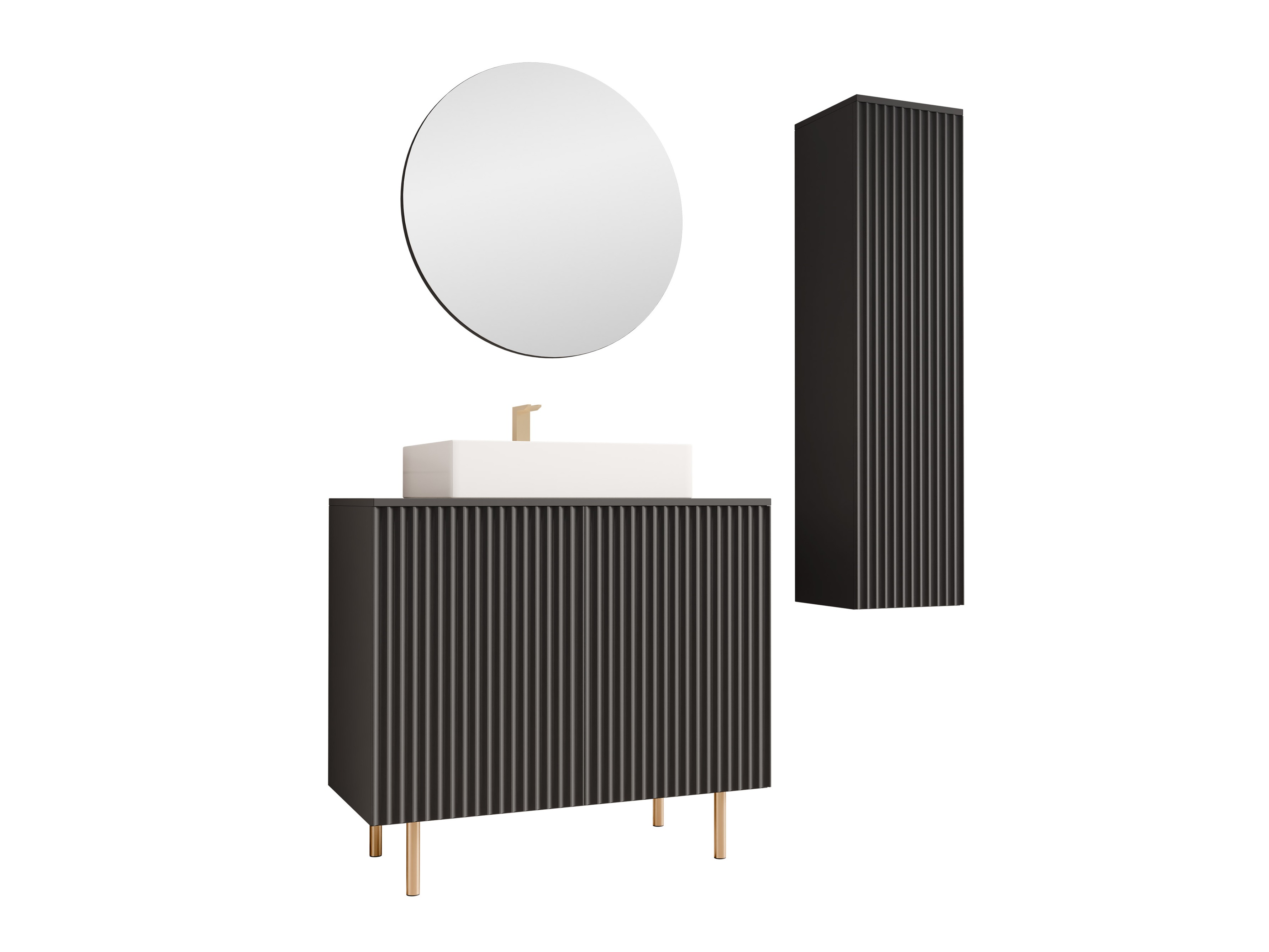 Kylpyhuonesetti Decus II (Musta)