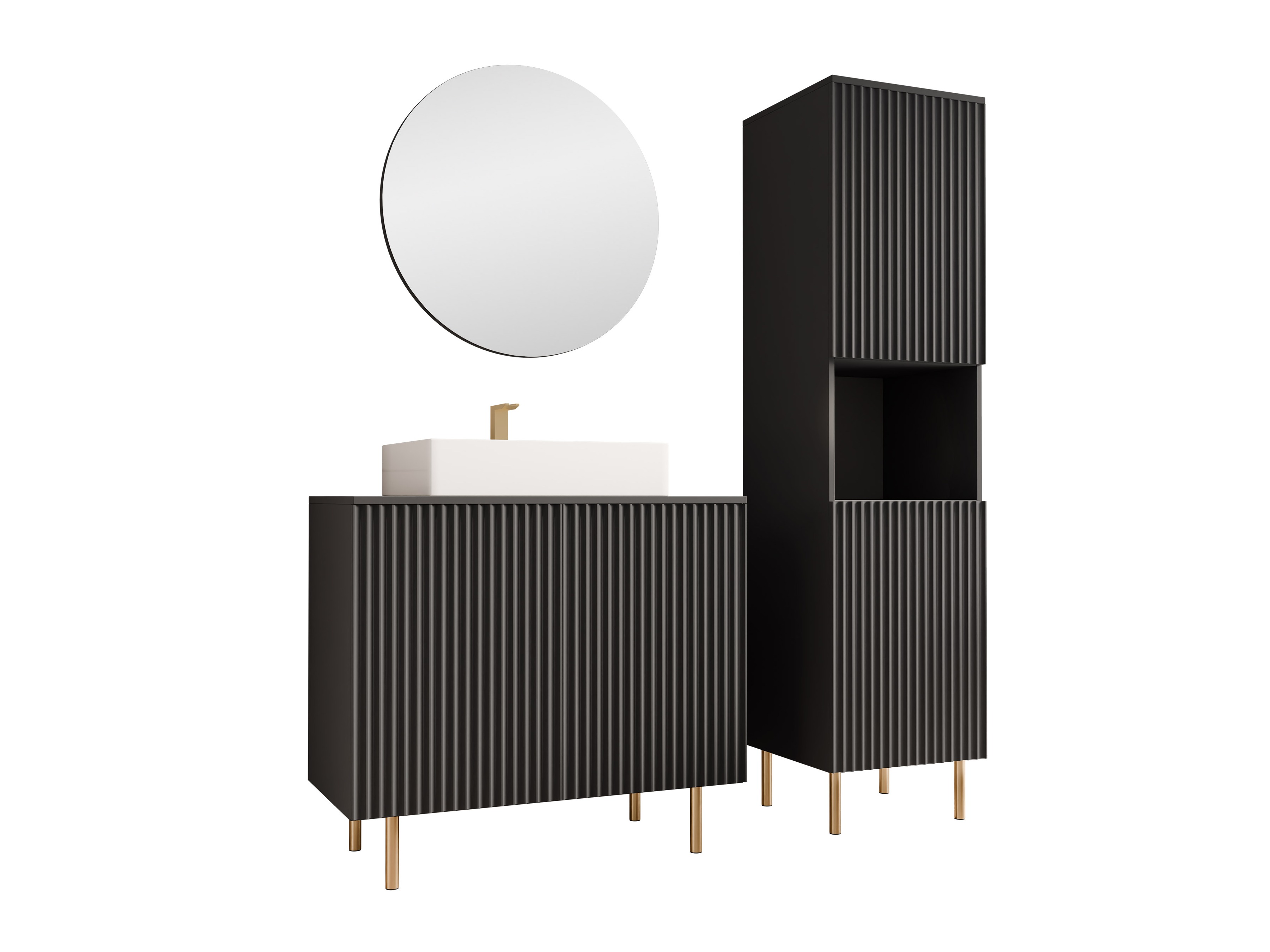 Kylpyhuonesetti Decus III (Musta)