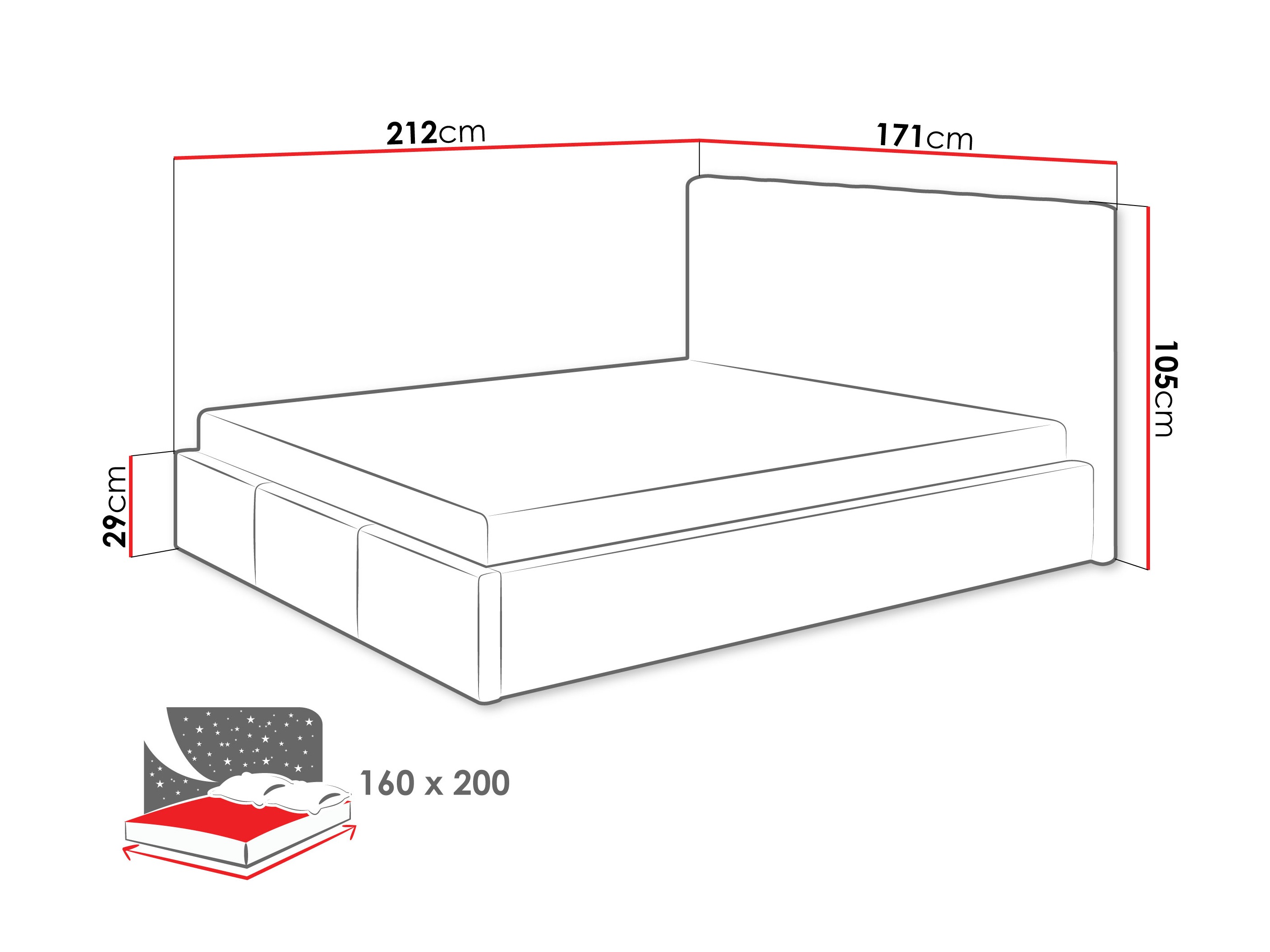 Sänky ComfiDream Fenara II (Fresh 01)