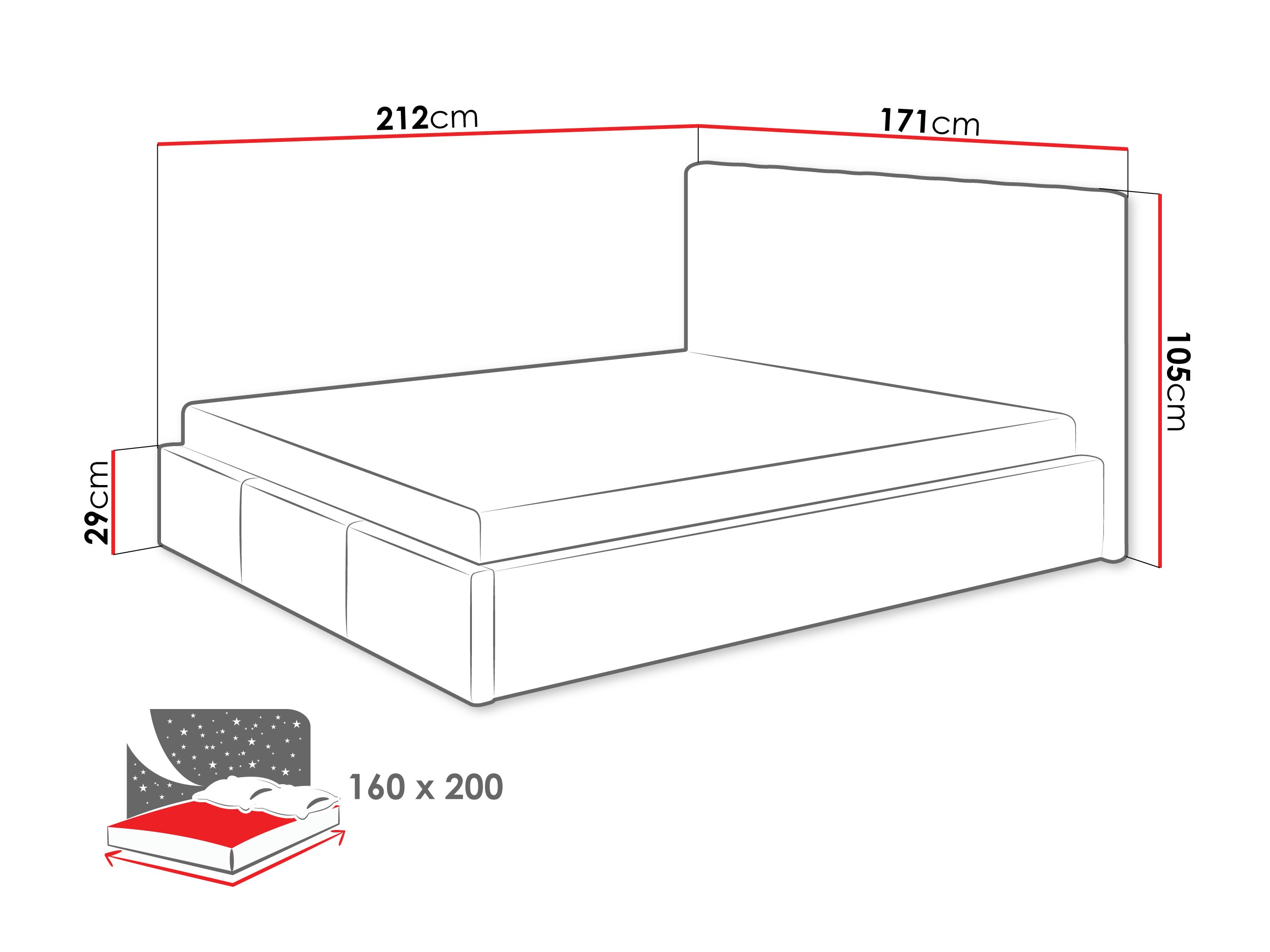 Sänky ComfiDream Fenara II (Fresh 32)