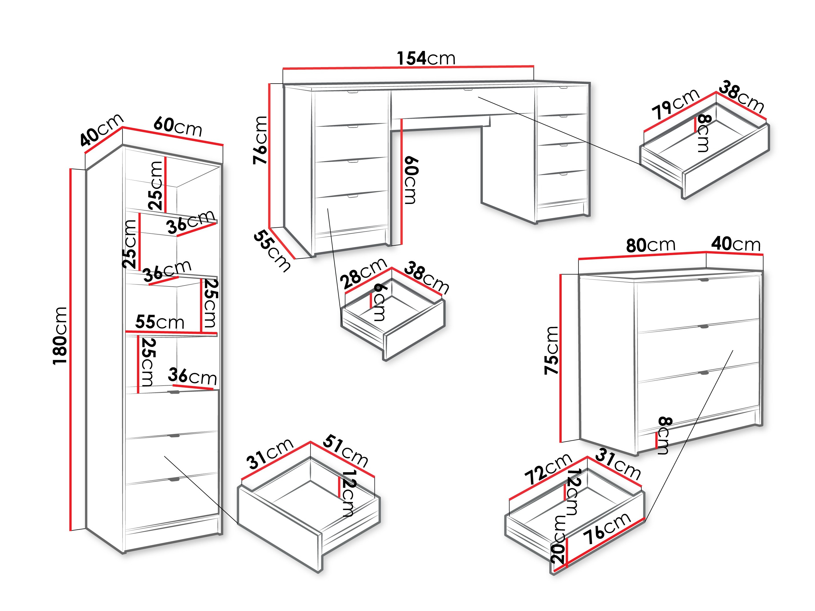 Kotitoimistosetti Comfivo Papilio VI (Beige)