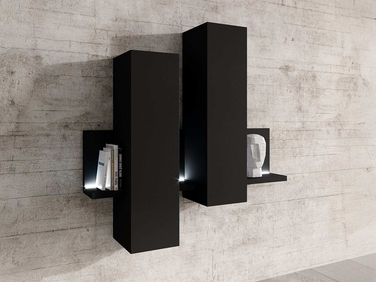 Seinäkaappi Lutiva 101 (Mattamusta)