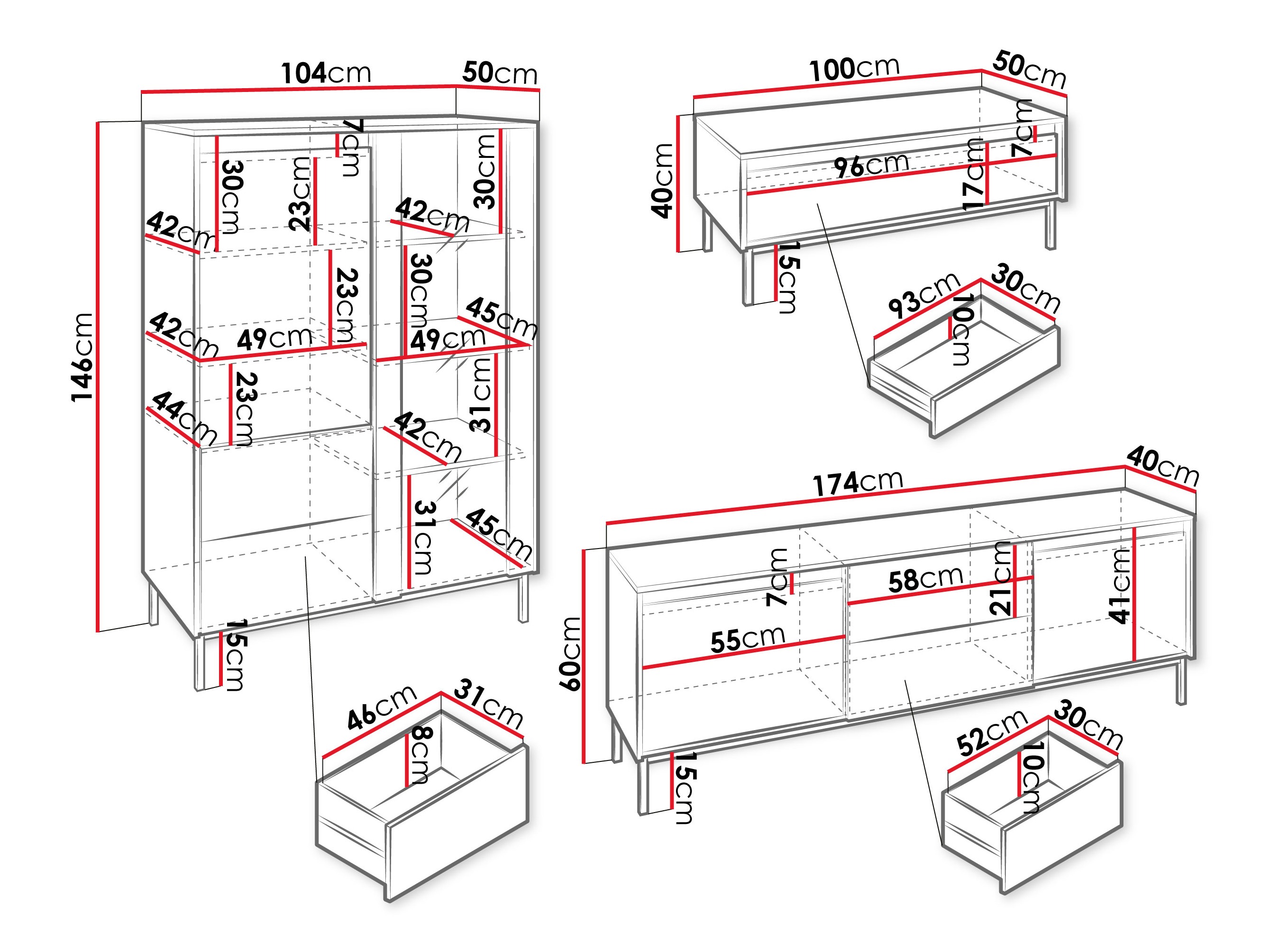 Olohuonesetti Comfivo Delruva V (Valkoinen)