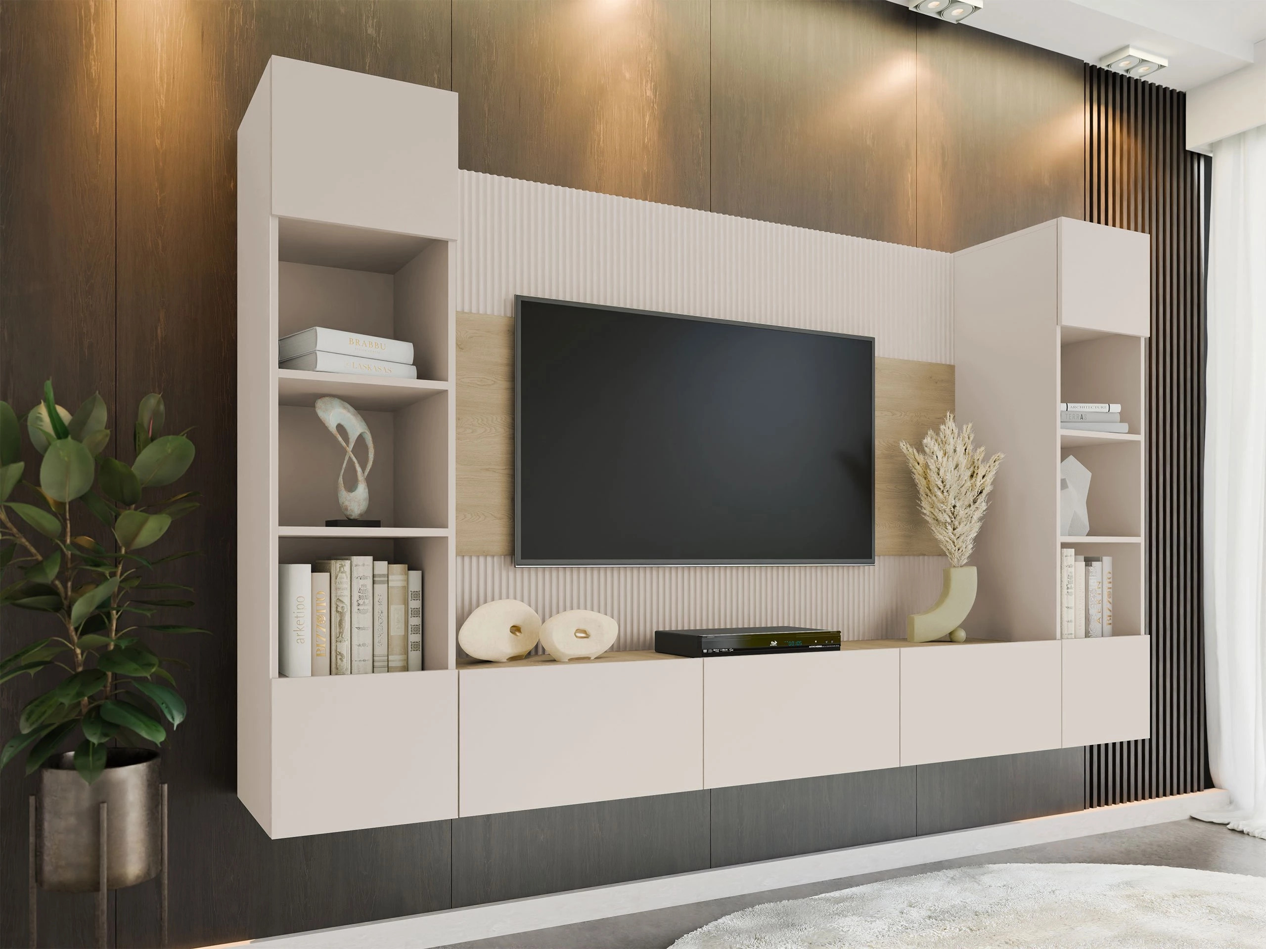 Olohuonesetti Comfivo Salix I (Beige + Tammi)