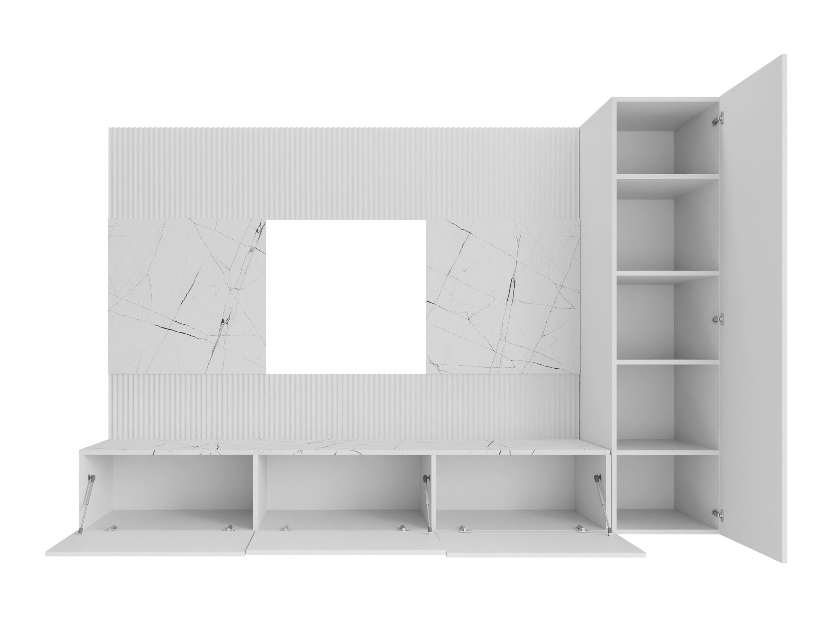 Olohuonesetti Comfivo Salix VI (Valkoinen + Valkoinen marmori)