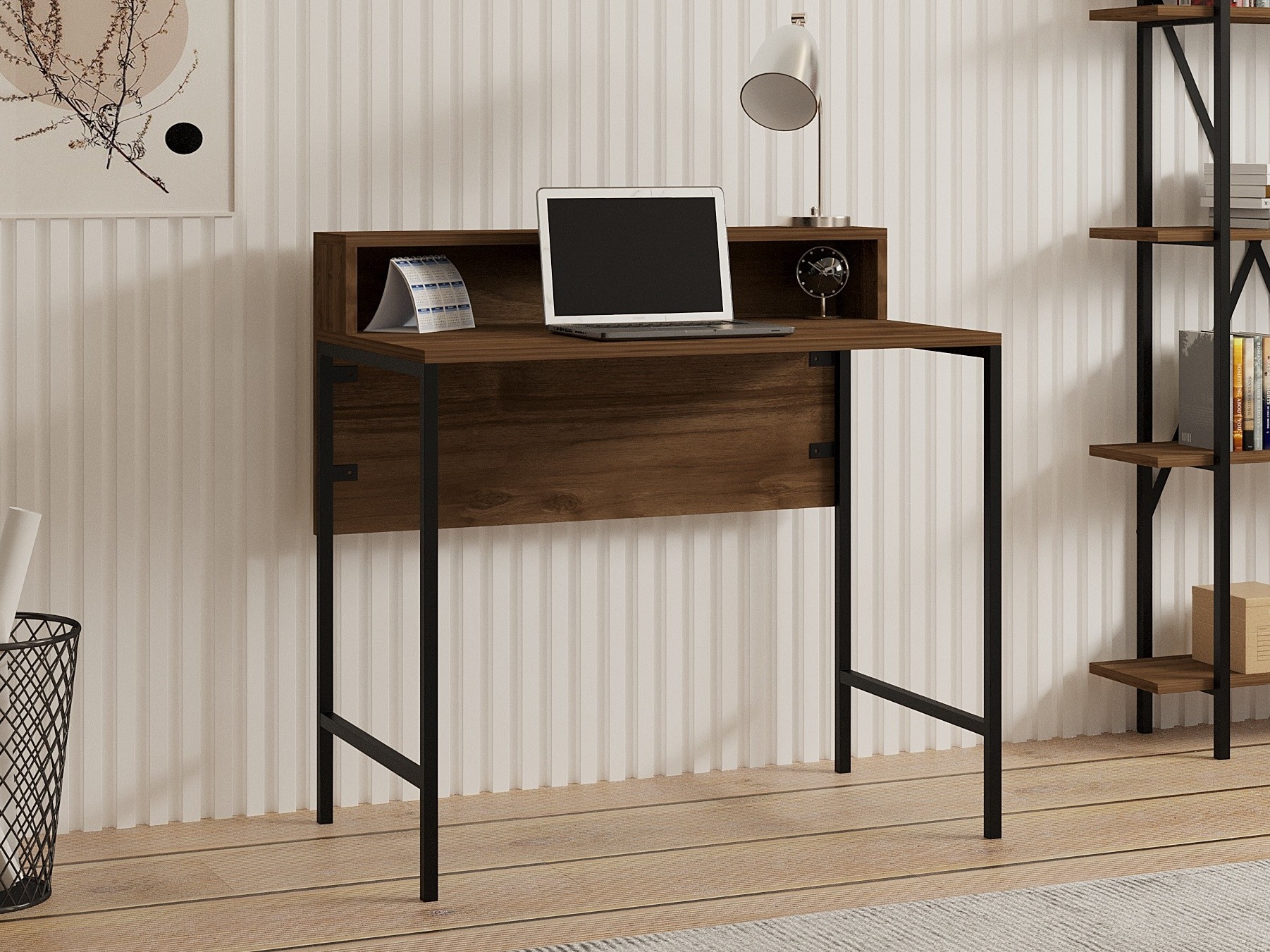 Työpöytä Kailua 2607 (Musta + Pähkinä)