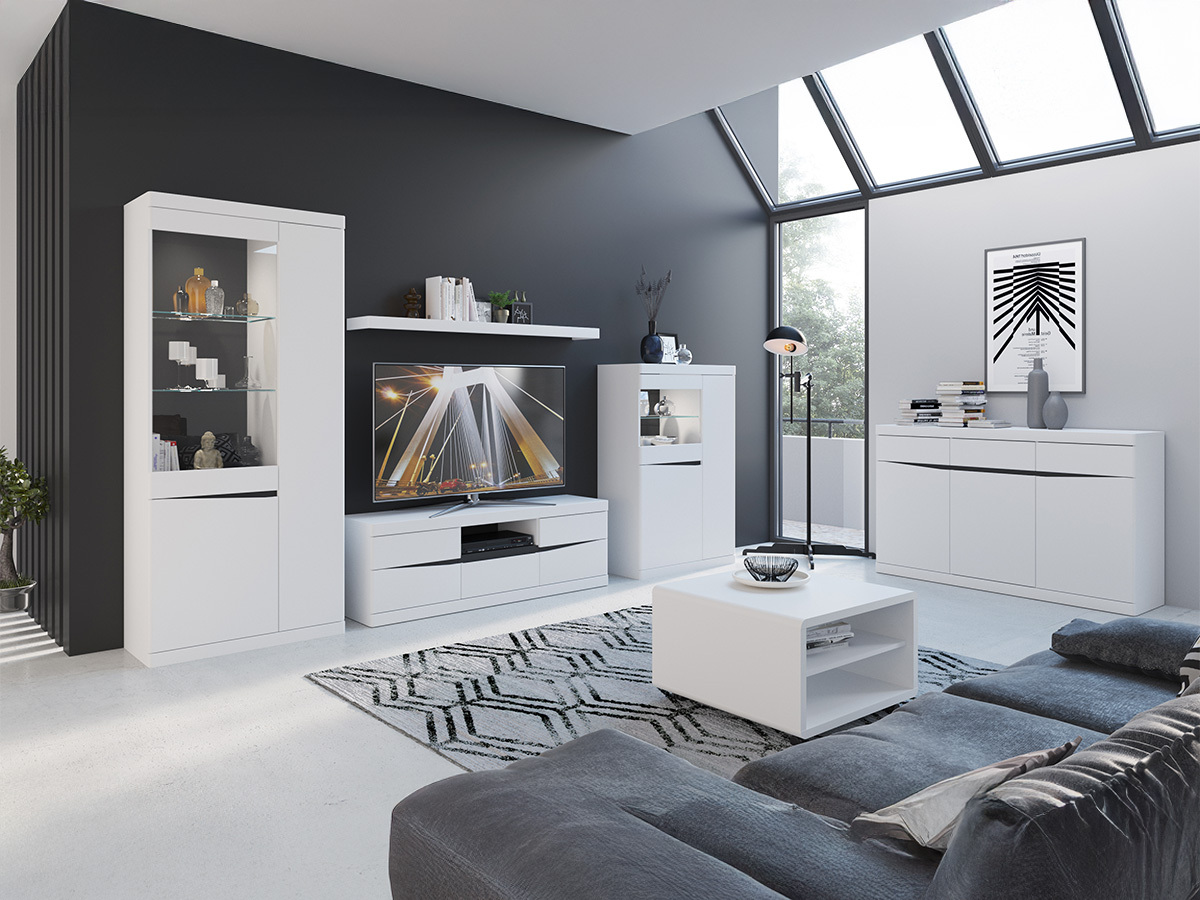 Hylly Venlori 128 (Valkoinen + Grafiitti)