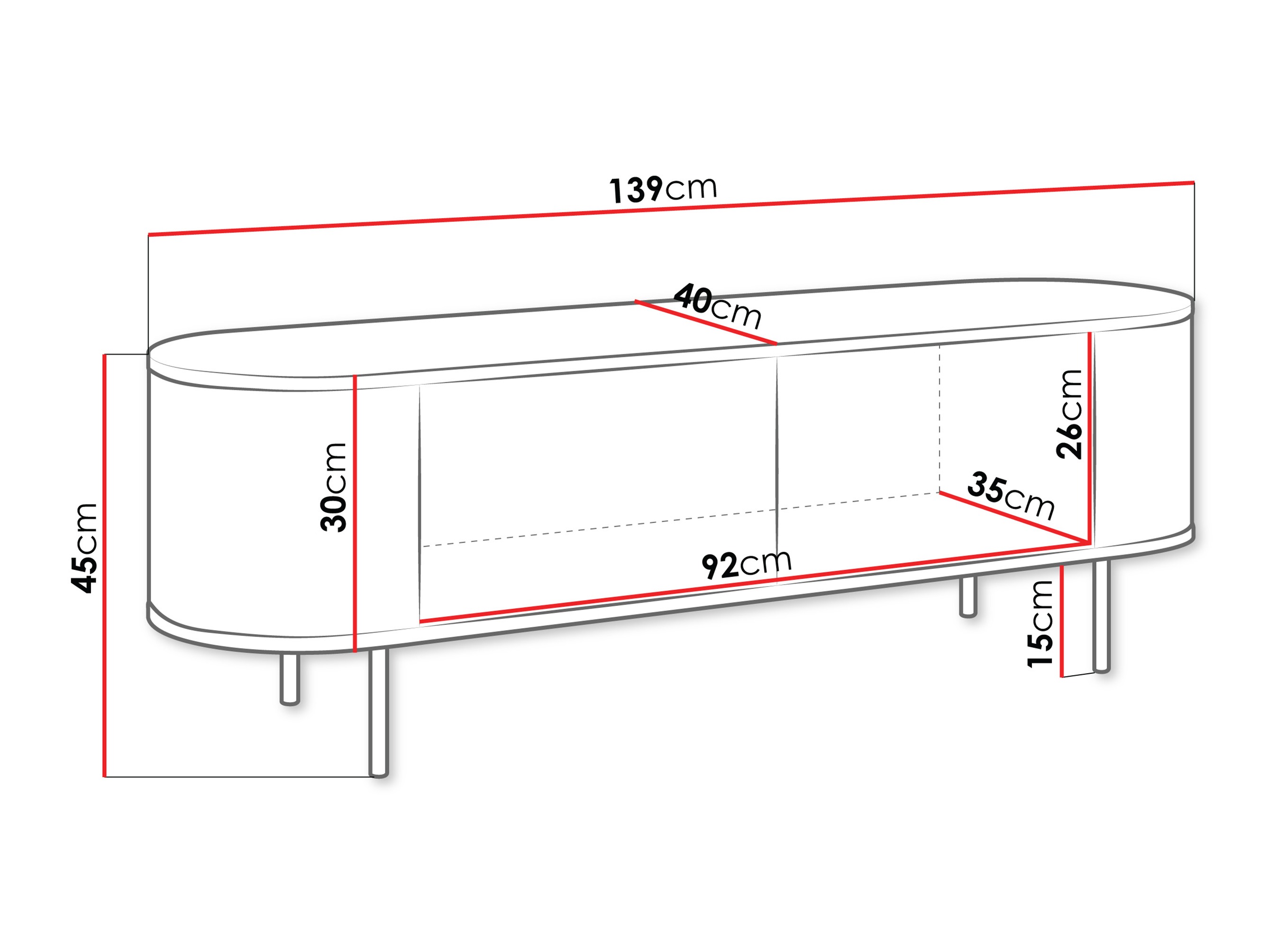 TV-taso Comfivo Livtena (Musta marmori + Musta)