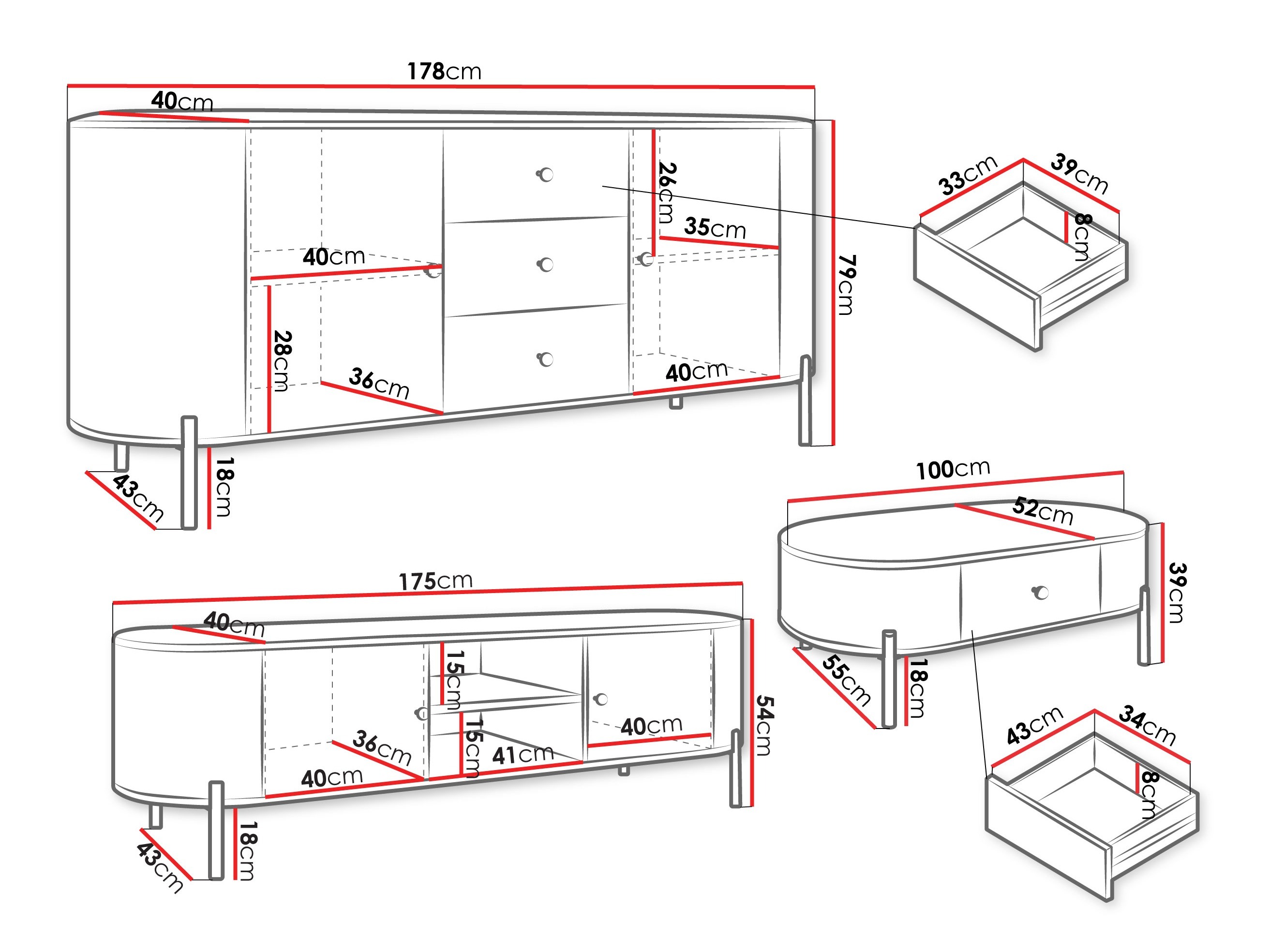 Olohuonesetti Comfivo Mirsoni 105