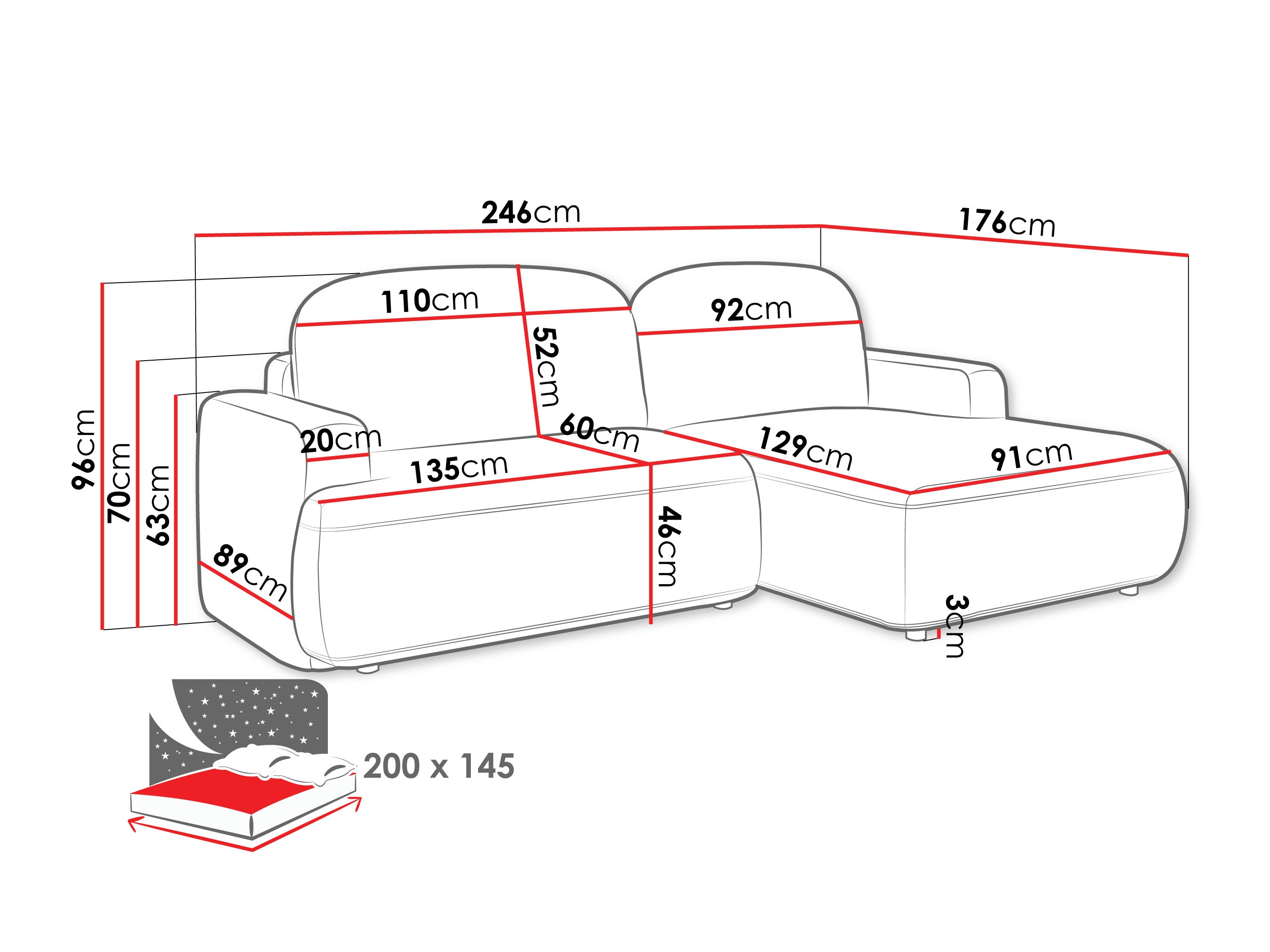 Kulmasohva ComfiDream Marila (Perfect Harmony 63)