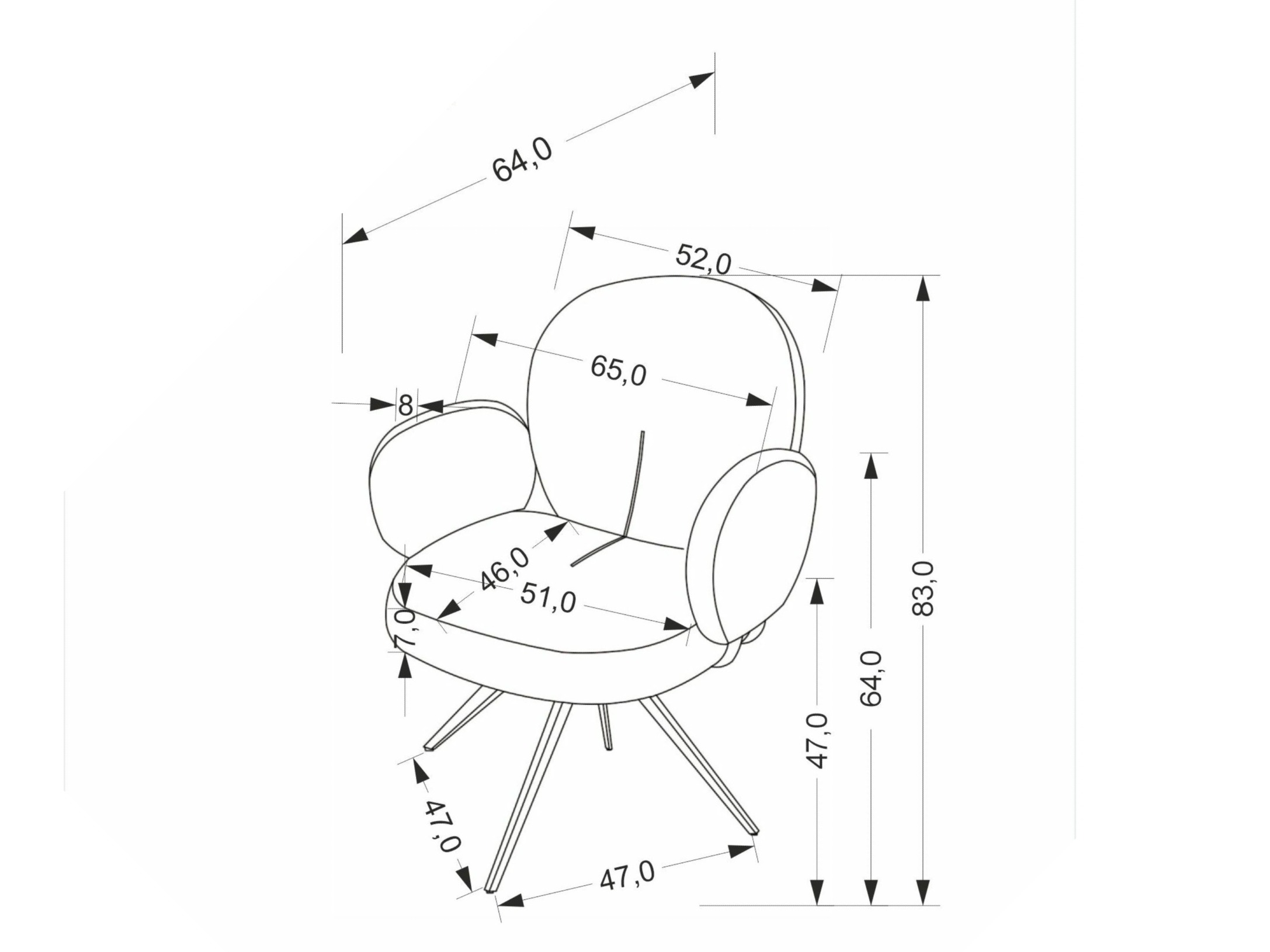 Tuoli Houston 1998 (Ruskea)