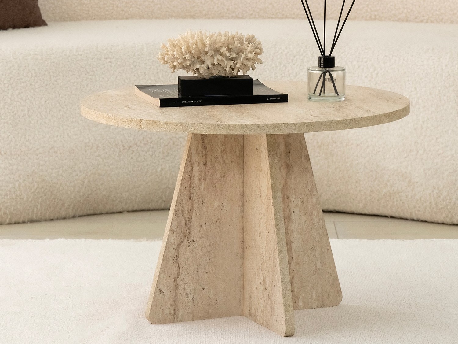Sohvapöytä Kailua 1818 (Kevyt travertiini)