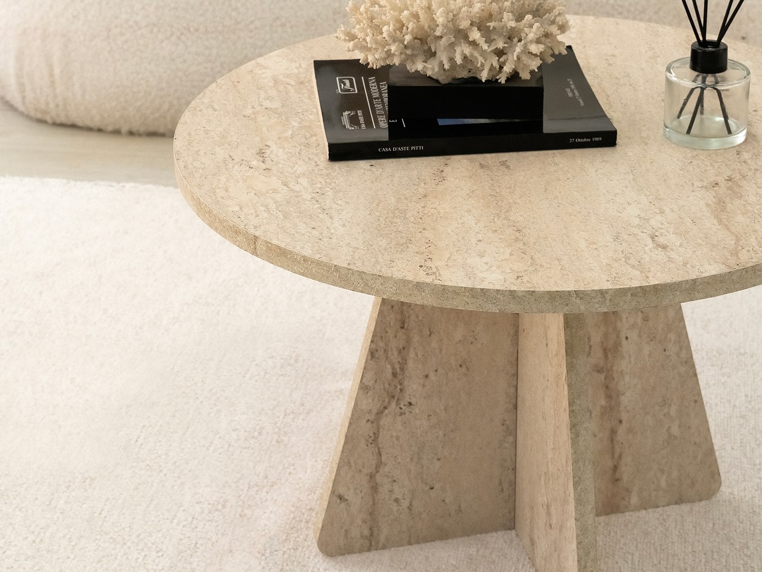 Sohvapöytä Kailua 1818 (Kevyt travertiini)