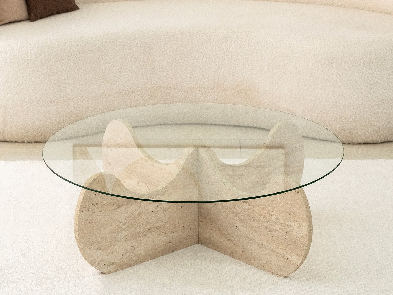 Sohvapöytä Kailua 2630 (Vaalea Travertine)