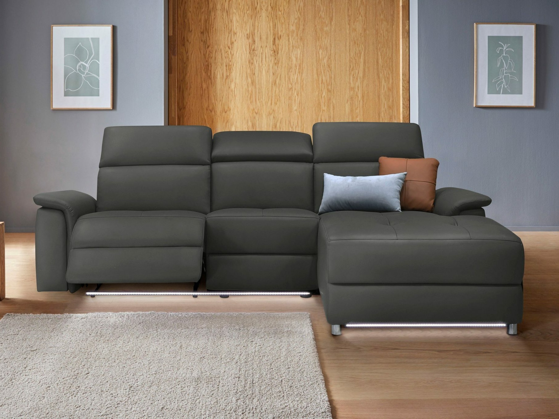 Kulmasohva kallistustoiminnolla Denton 1488 (Musta)