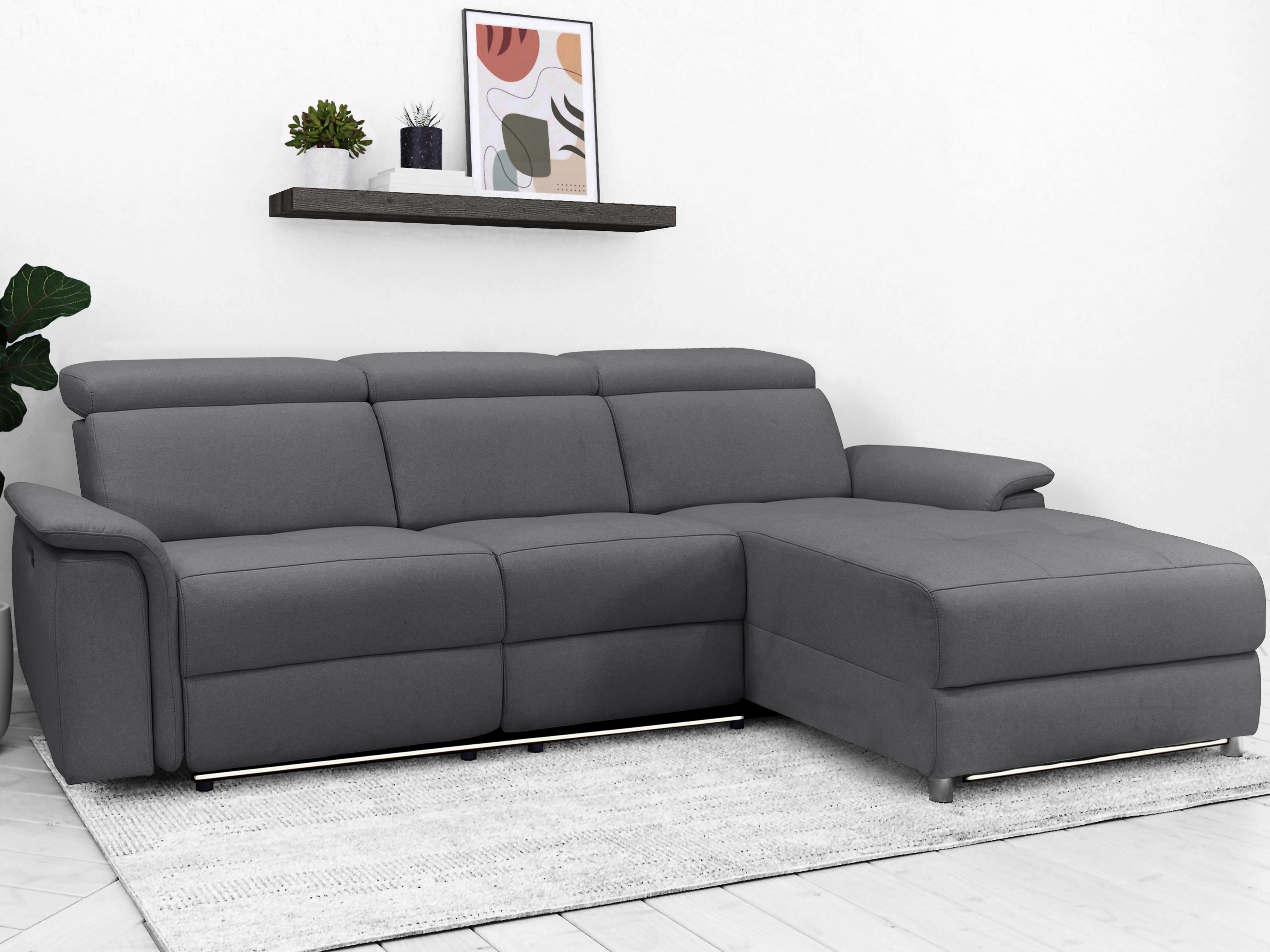 Kulmasohva kallistustoiminnolla Denton 1489 (Antrasiitti)