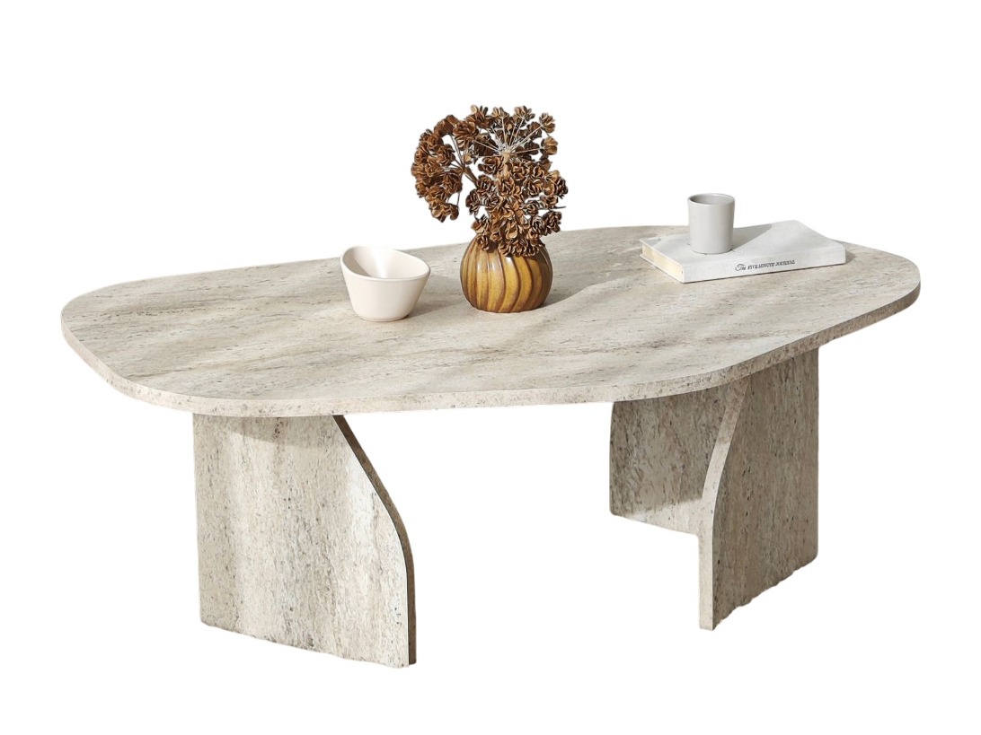 Sohvapöytä Kailua 2637 (Kevyt travertiini)