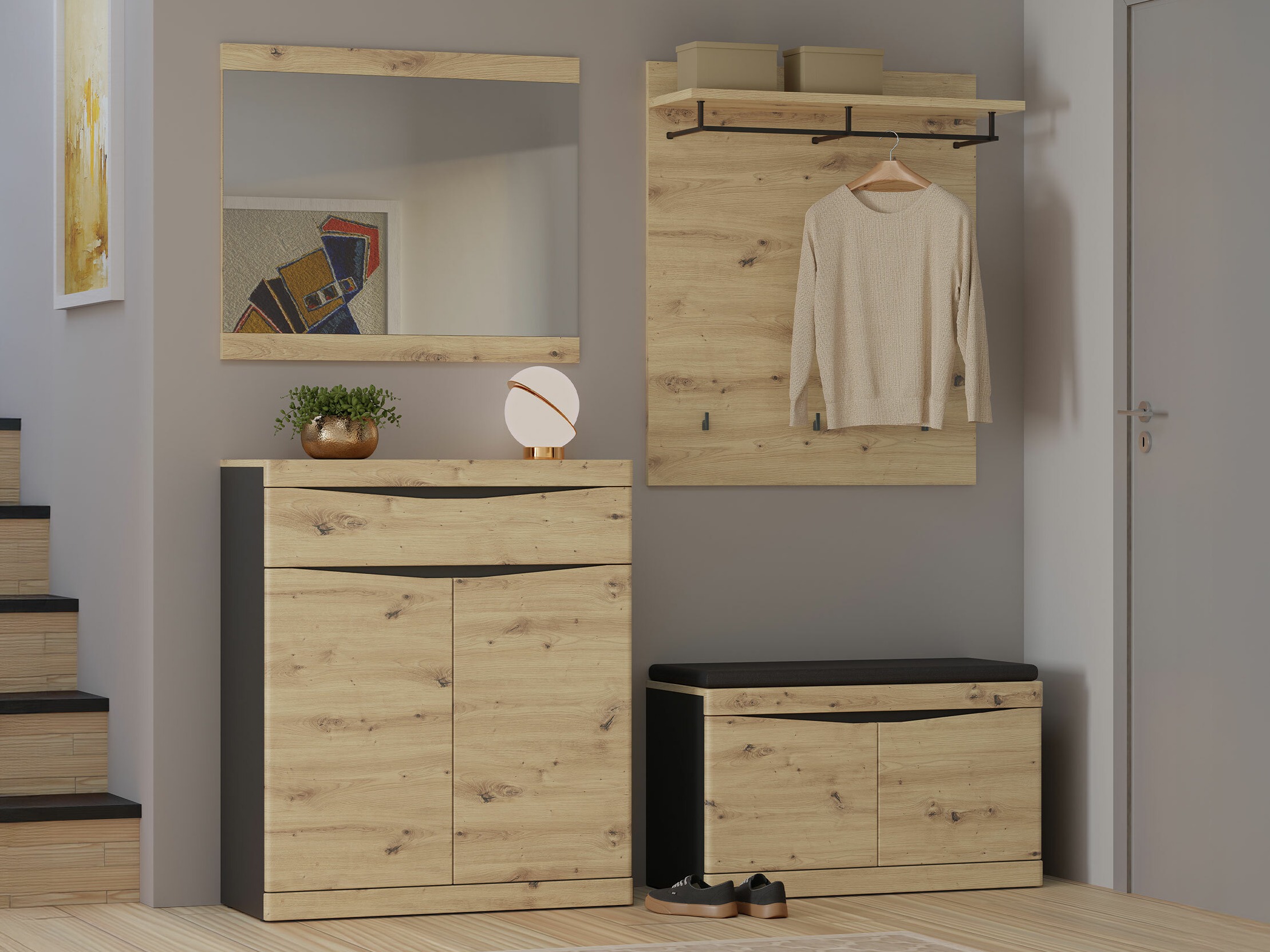 Eteissetti Venlori 119 (Artisaanitammi + Antrasiitti)