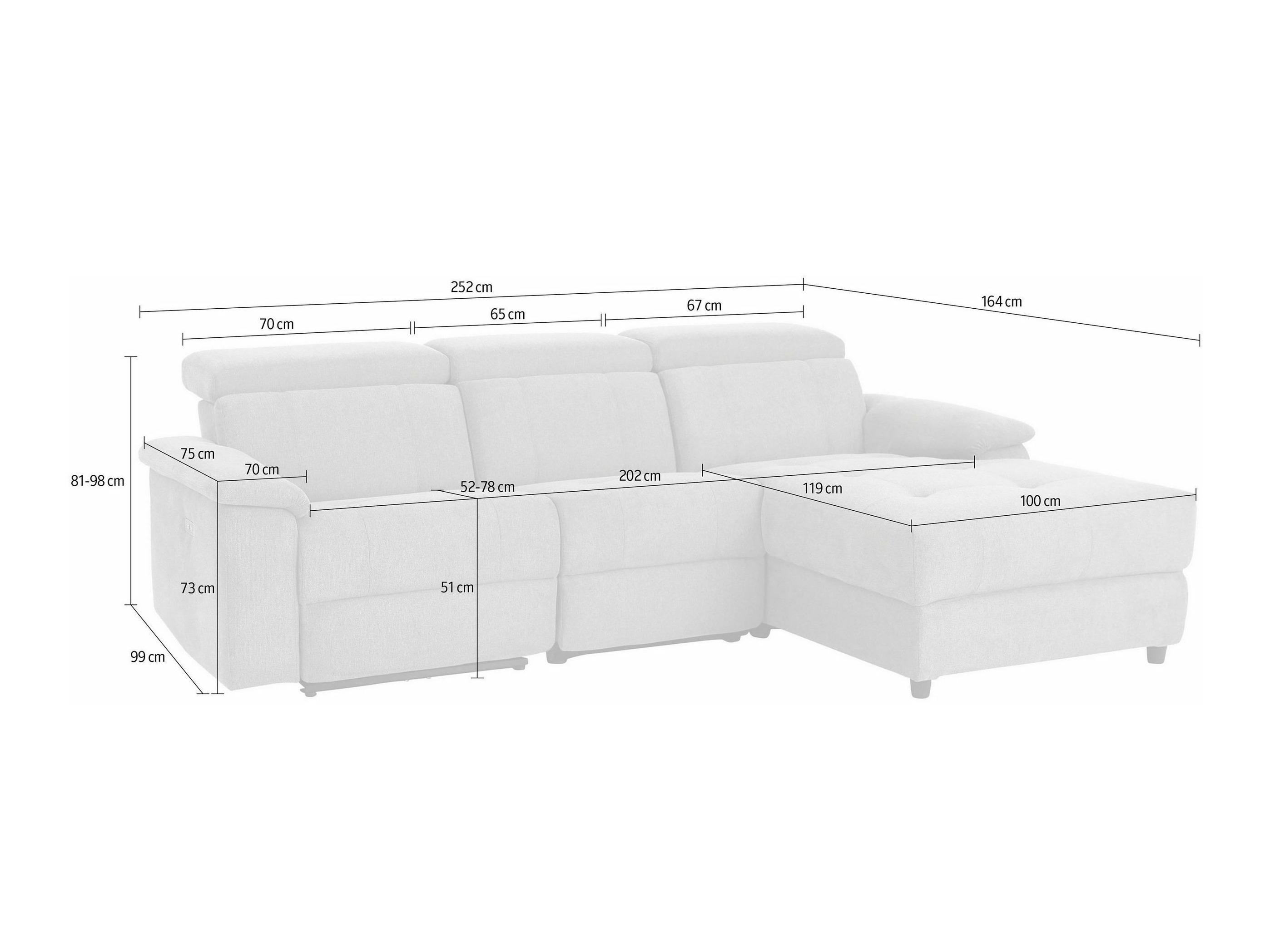 Kulmasohva kallistustoiminnolla Denton 1503 (Harmaa)