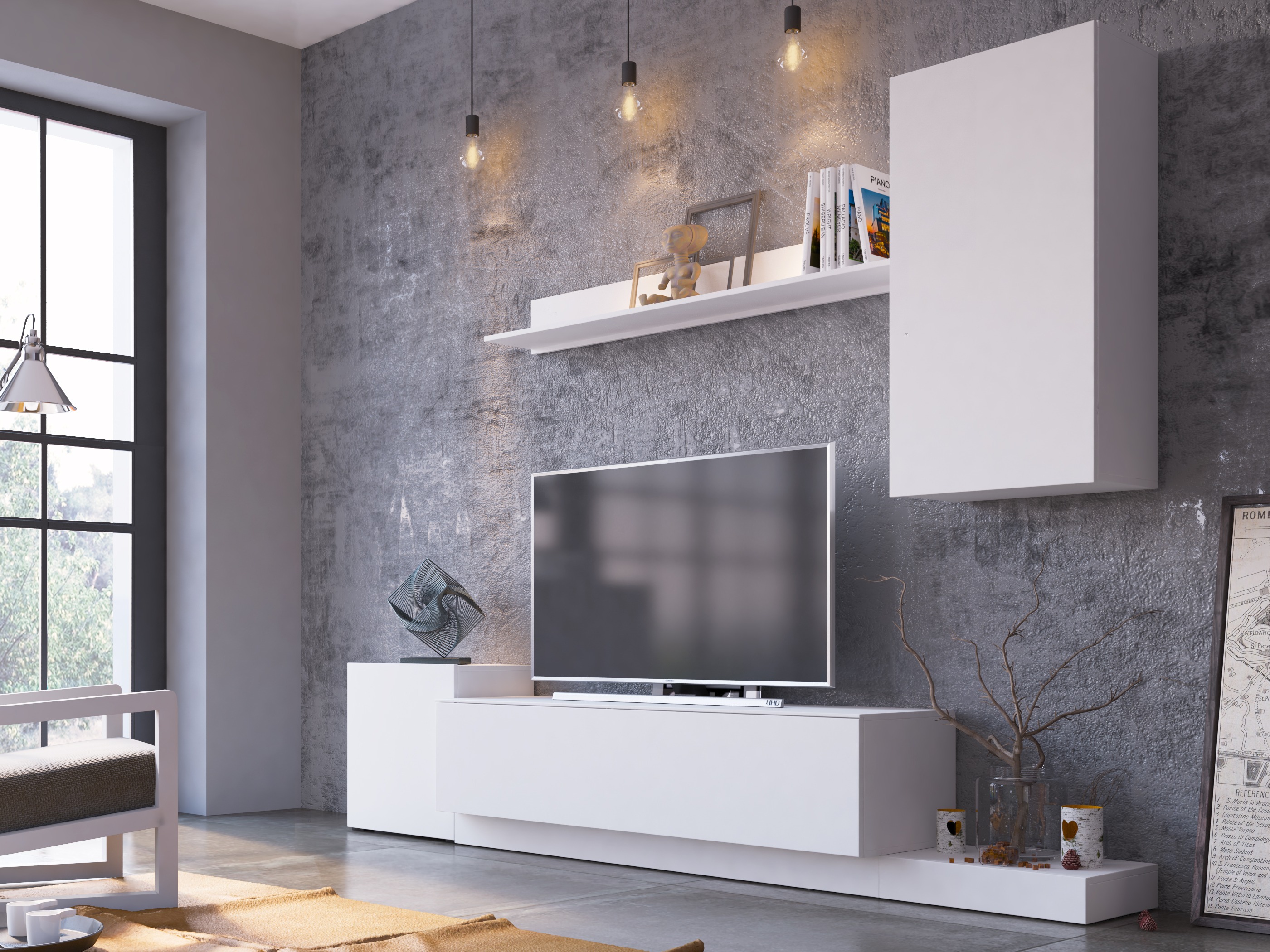 Olohuonesetti Ontario 158 (Valkoinen)