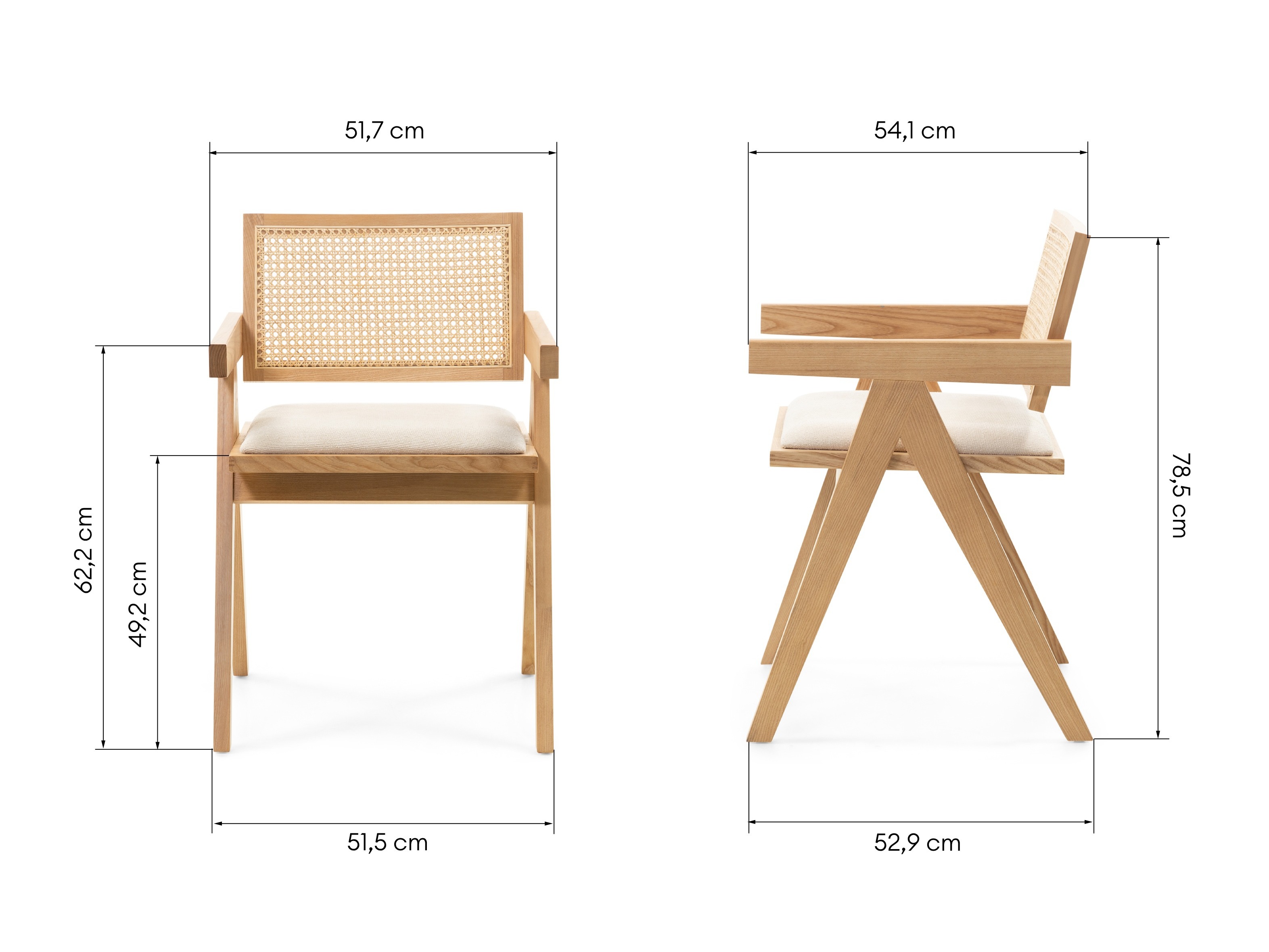 Tuoli Burleson 348 (Vaalea puu + Vaalea beige)