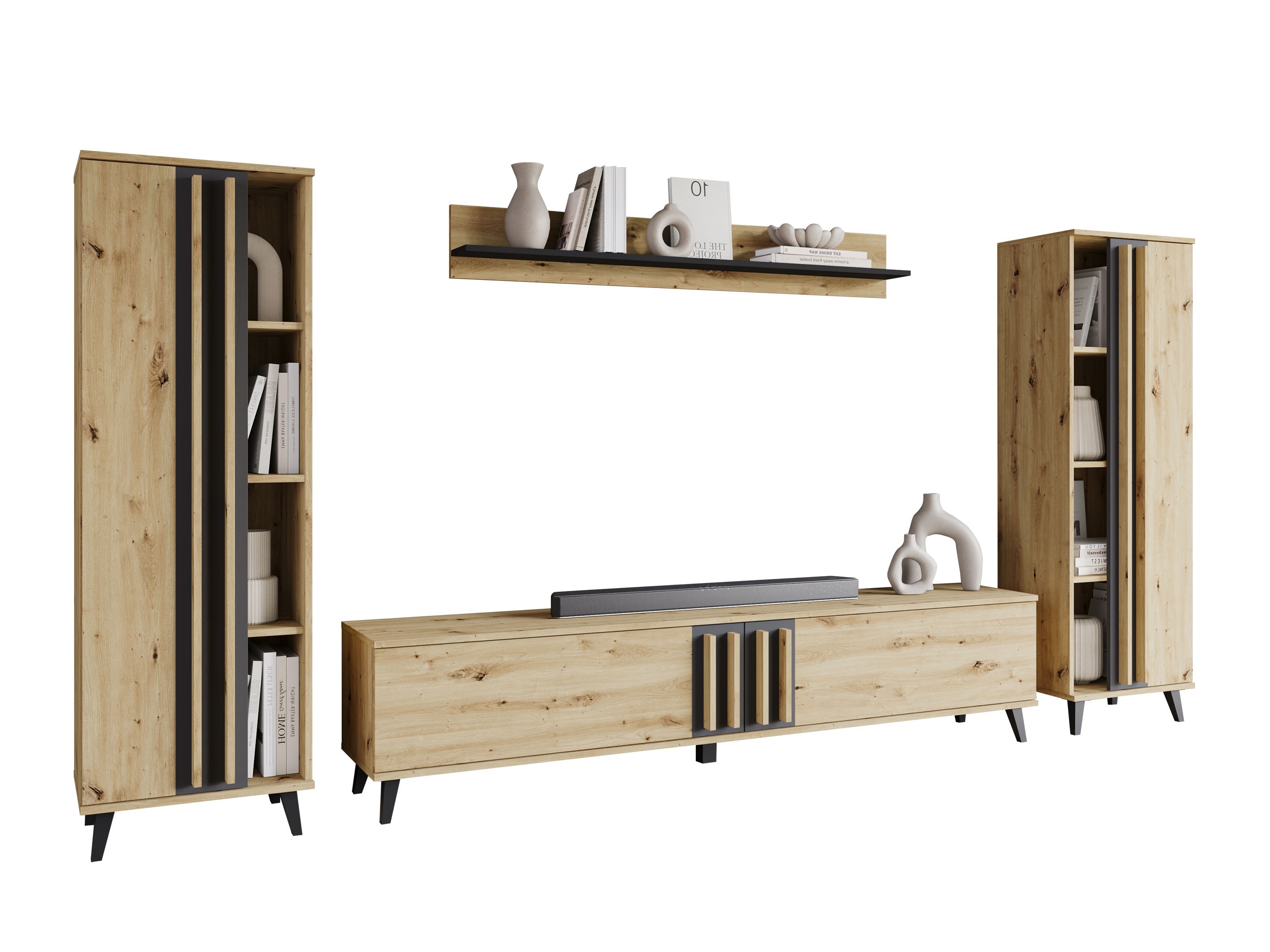 Olohuonesetti Facetor (Artisaanitammi + Grafiitti)