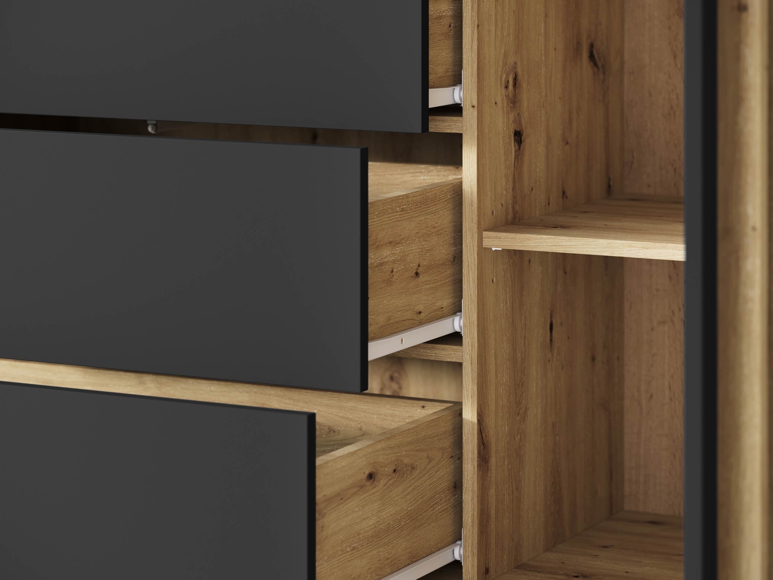 Olohuonesetti Facetor III (Artisaanitammi + Grafiitti)