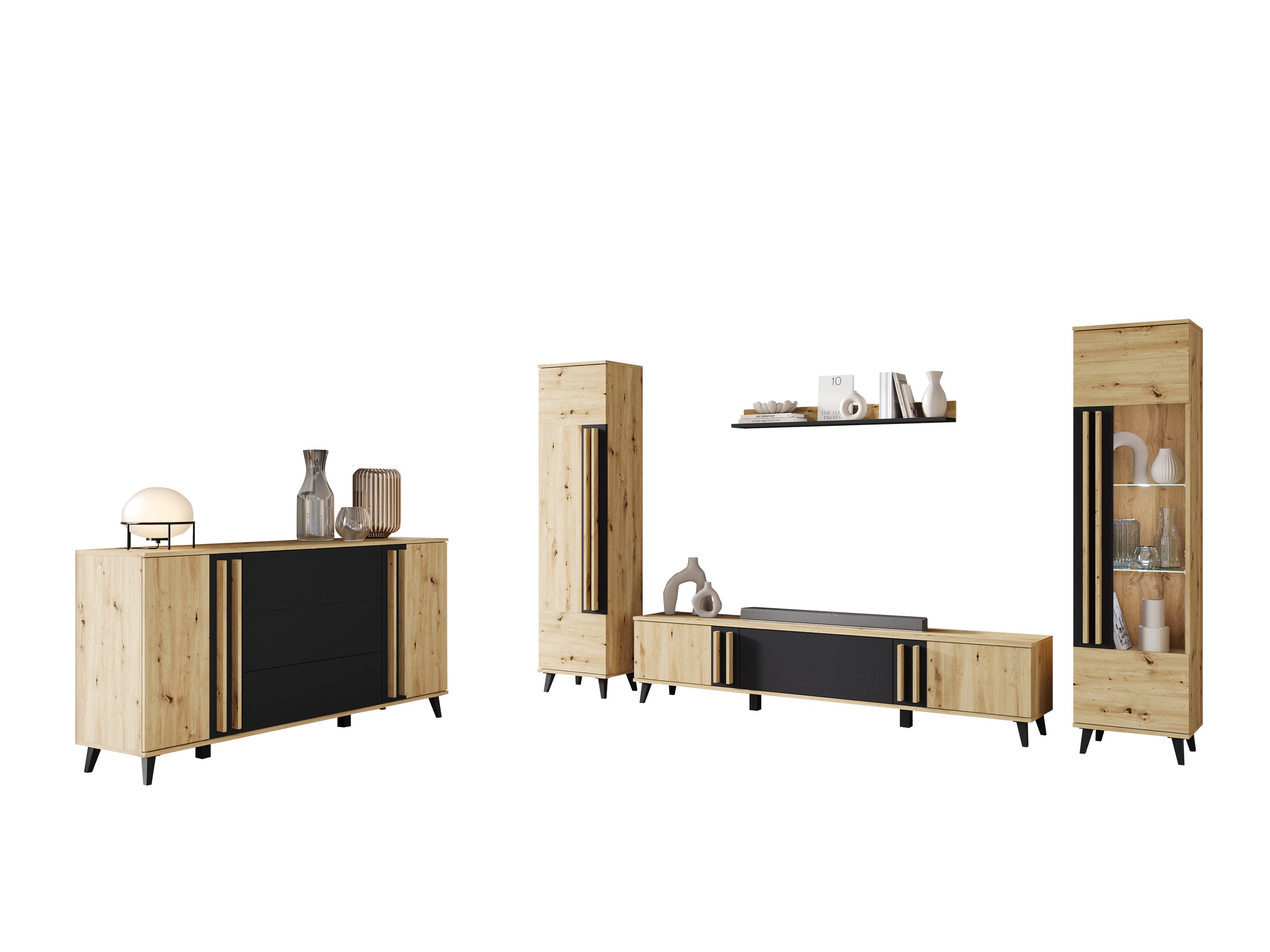 Olohuonesetti Facetor IV (Artisaanitammi + Grafiitti)