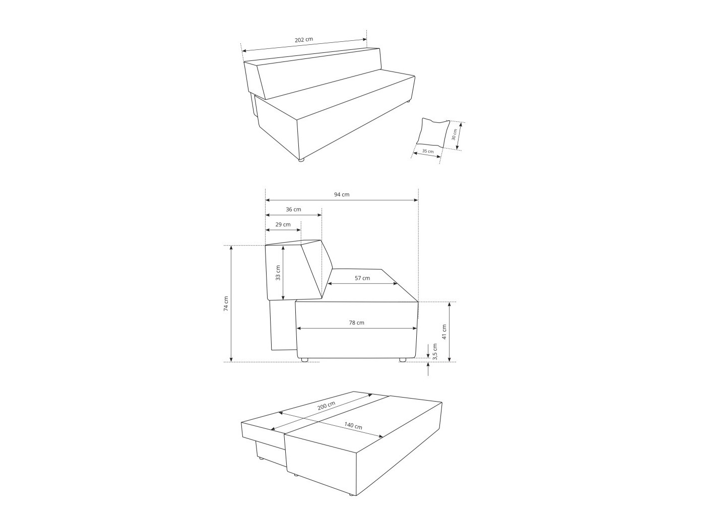 Vuodesohva Kingston 185 (Tilia 86)