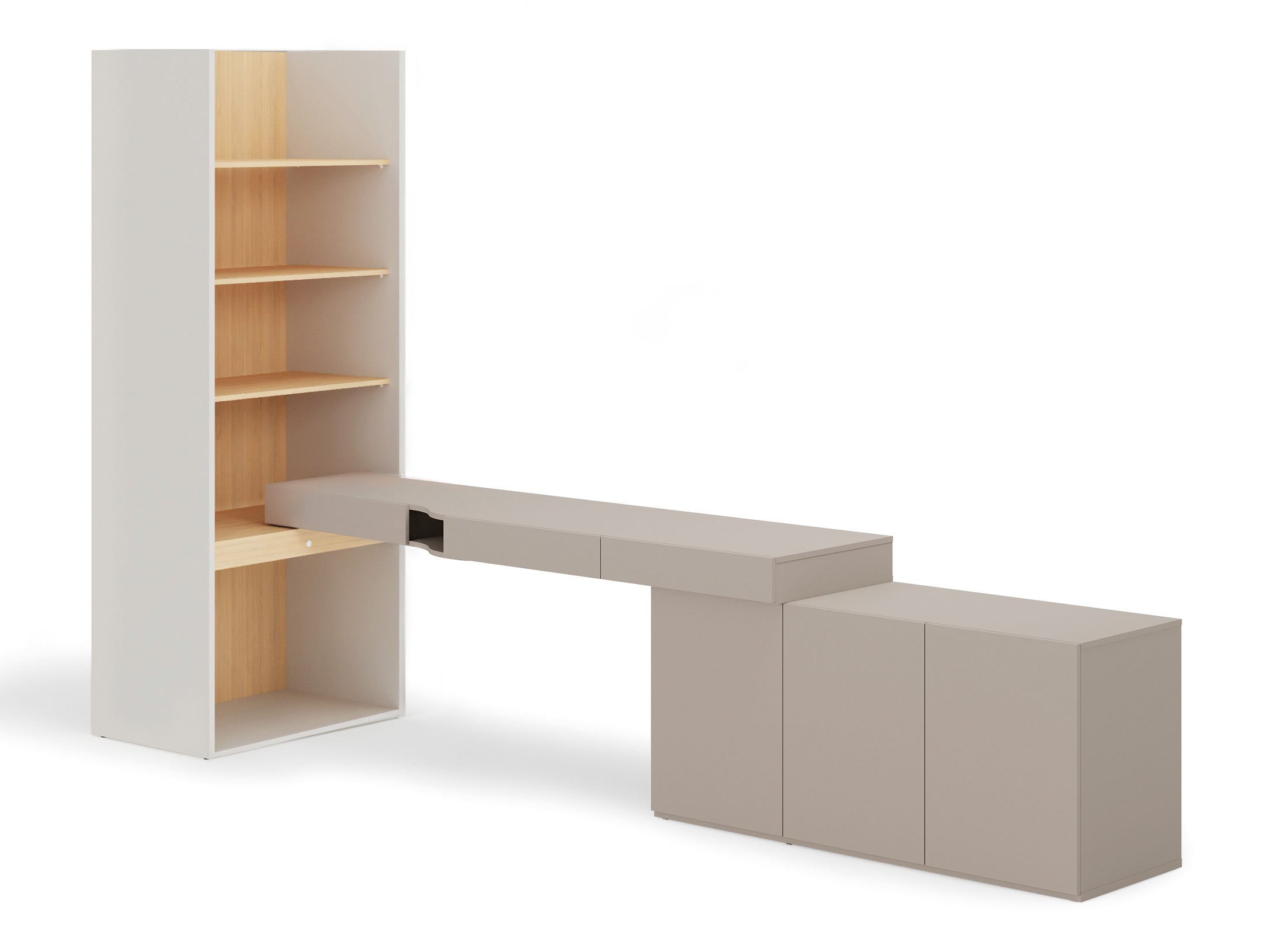 Kotitoimistosetti Evareve 118 (Harmaa + Tammi)
