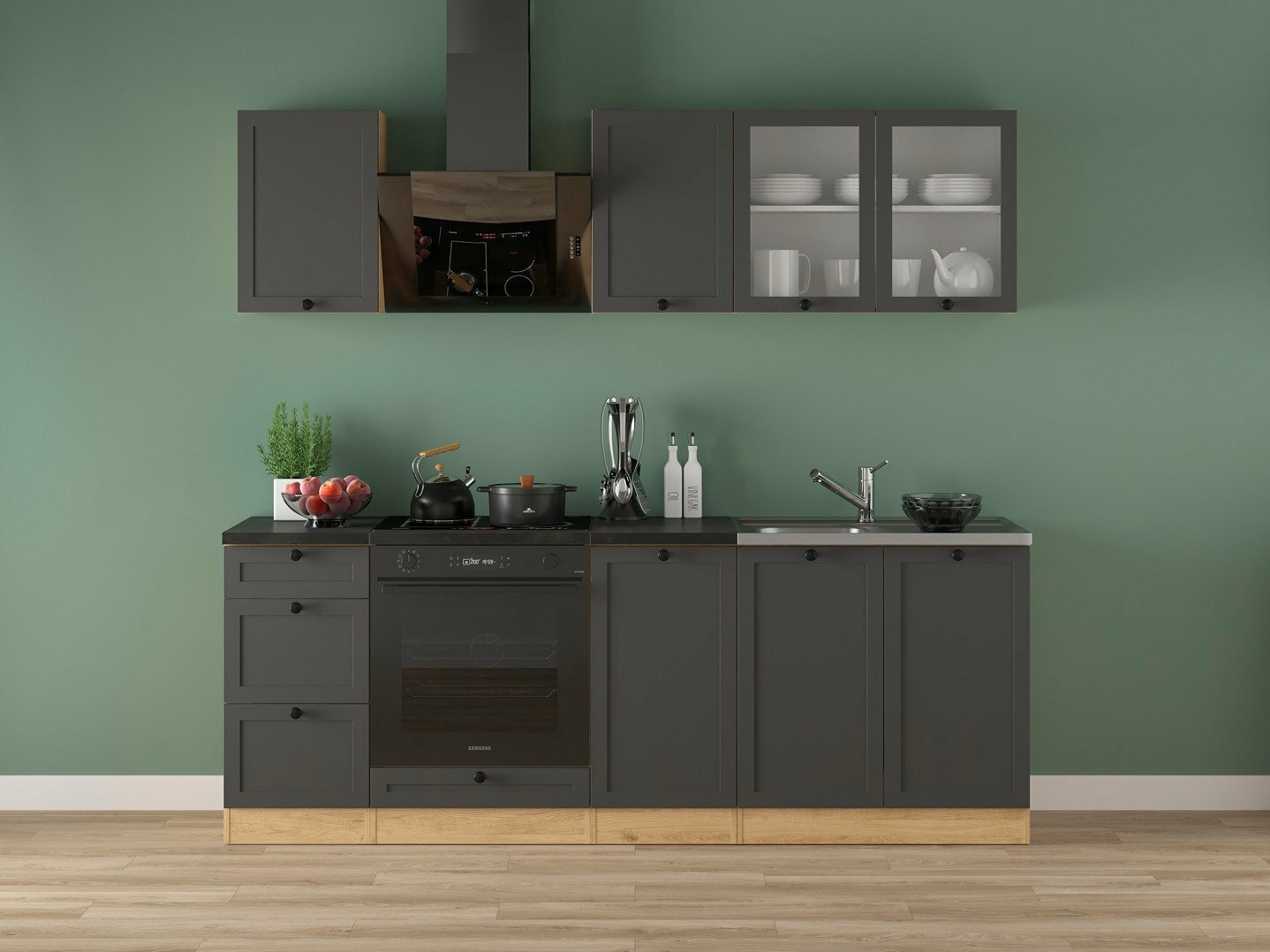 Moduulikeittiöryhmä Classic Grey Oak 117