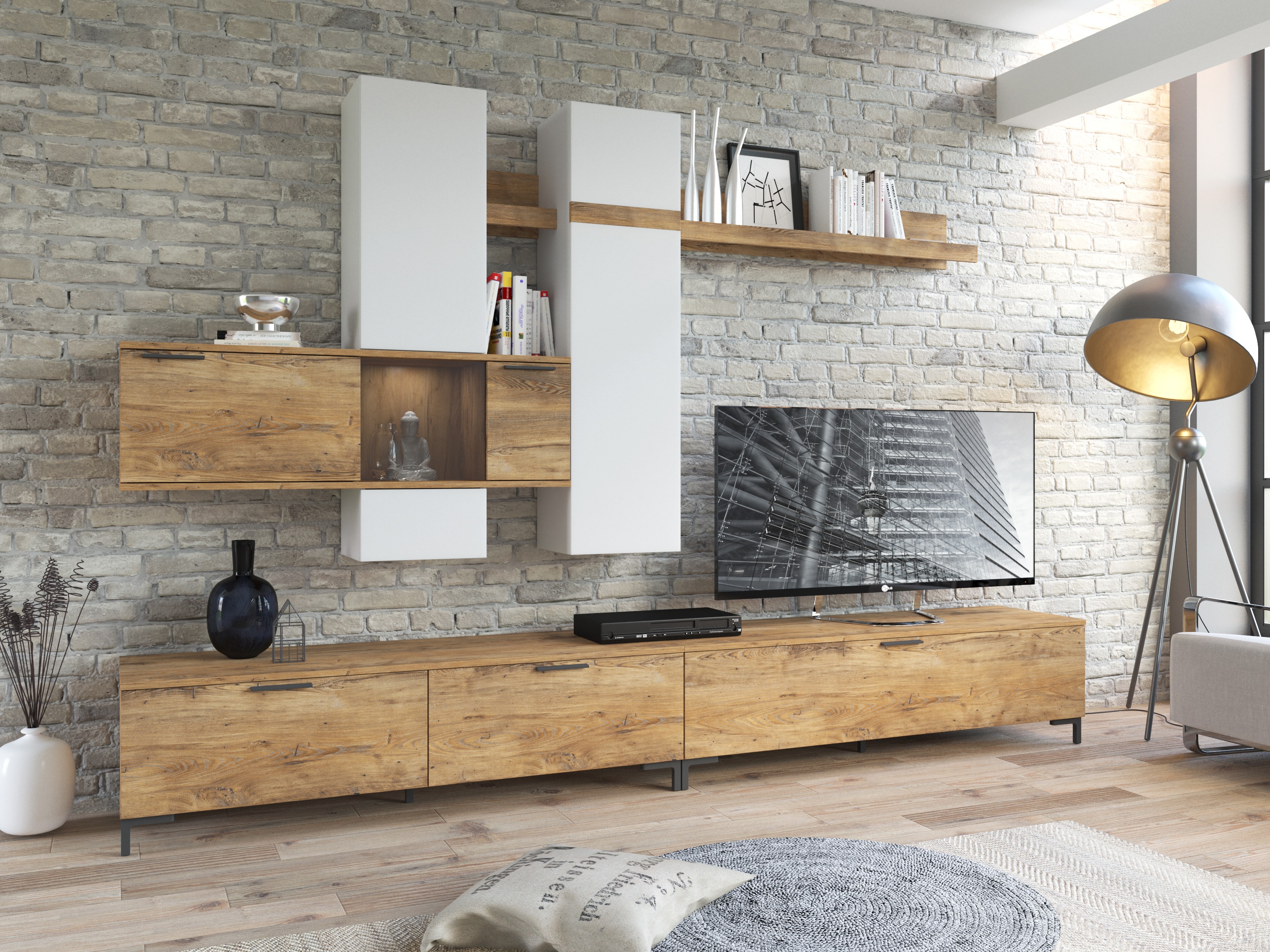 Olohuonesetti Salnola 105 (Valkoinen + Kastanja)