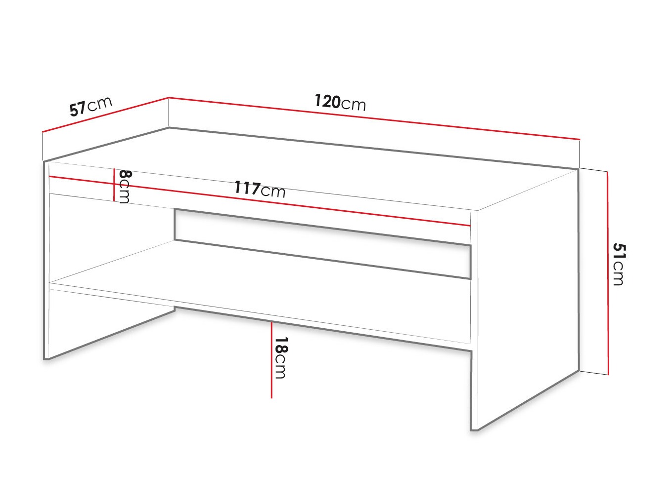 Sohvapöytä Levmari 105 (Valkoinen)