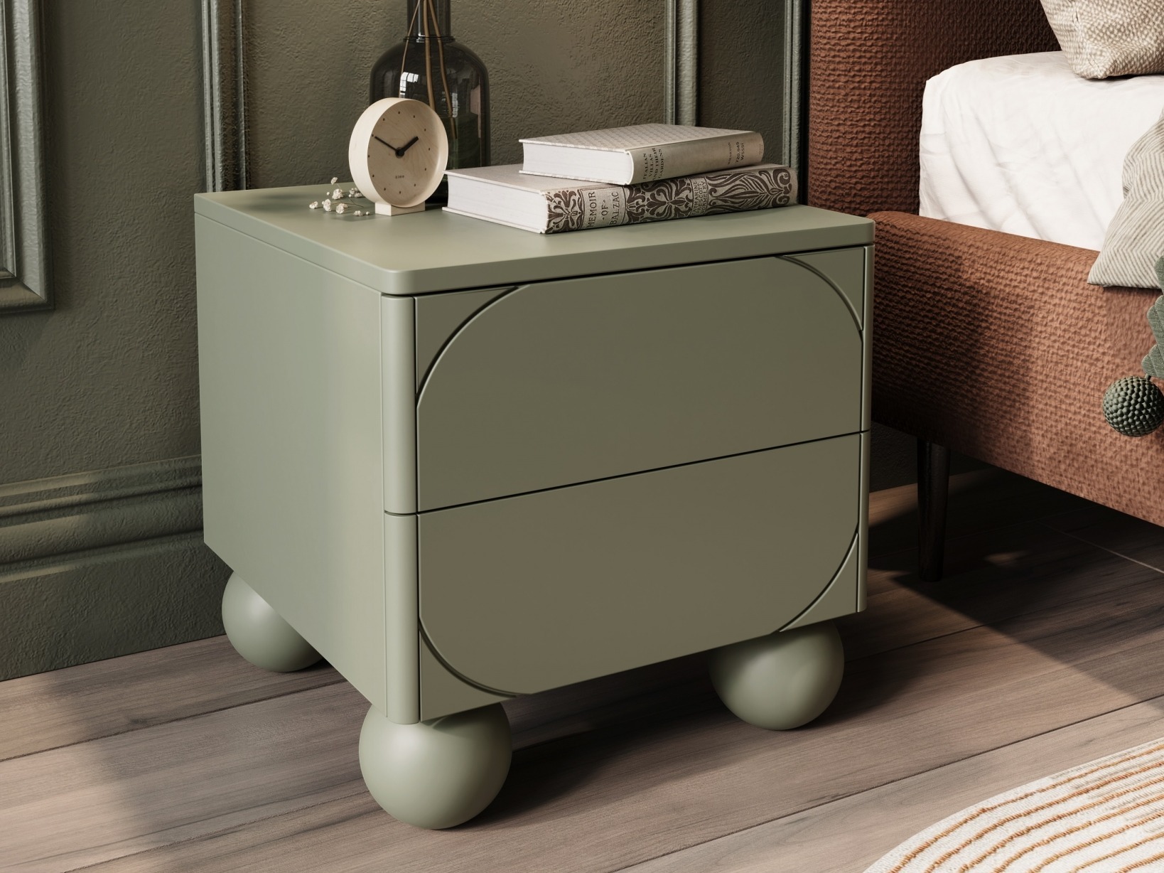 Yöpöytä Vencali 106 (Khaki)