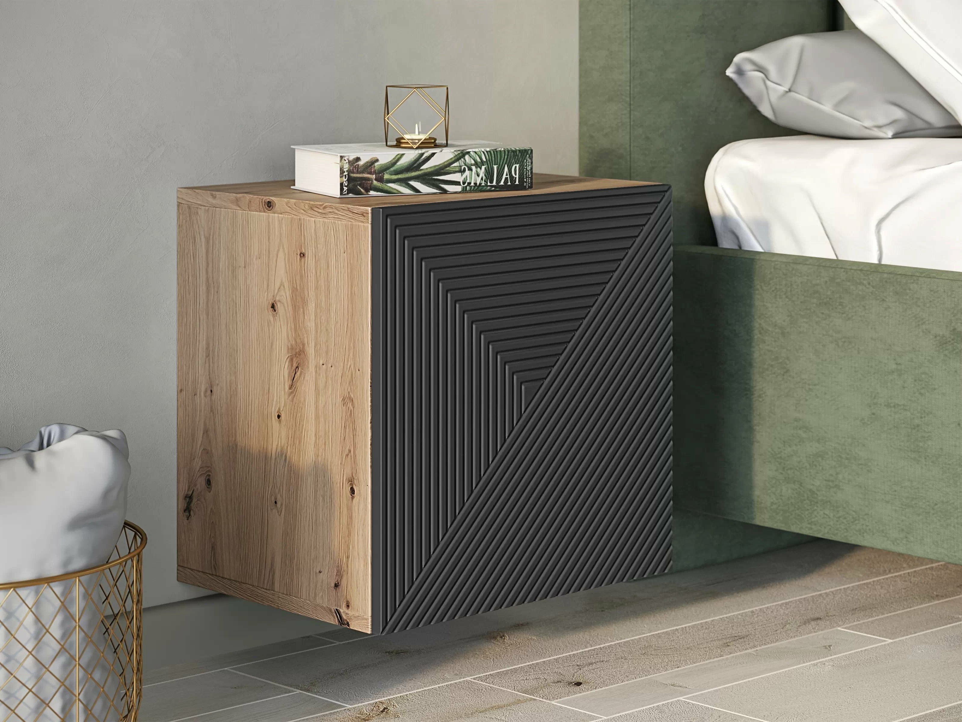 Seinäkaappi Dortivi 109 (Artisaanitammi + Mattaharmaa)