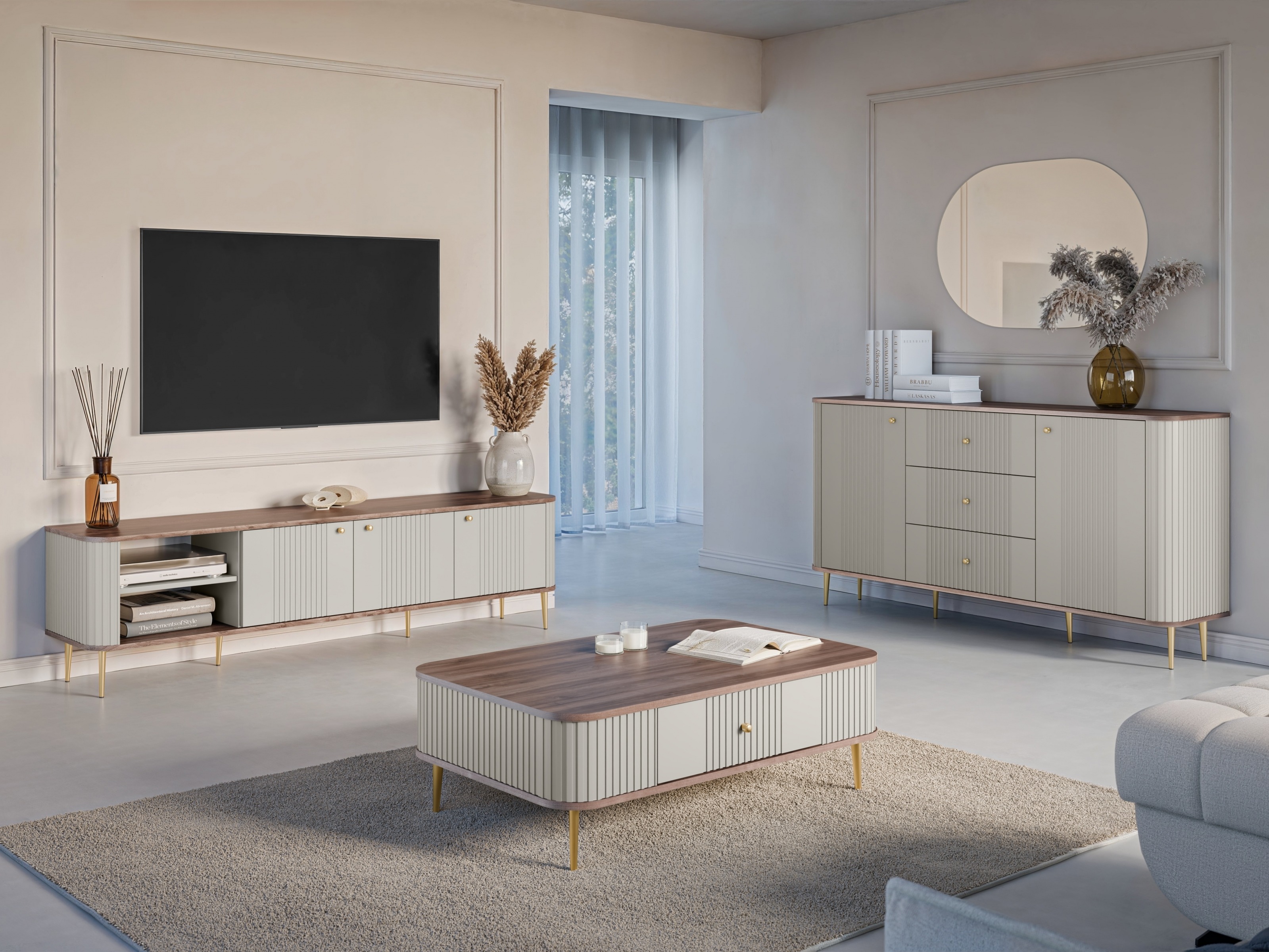 Olohuonesetti Revtoru 109 (Kashmir + Pähkinä)