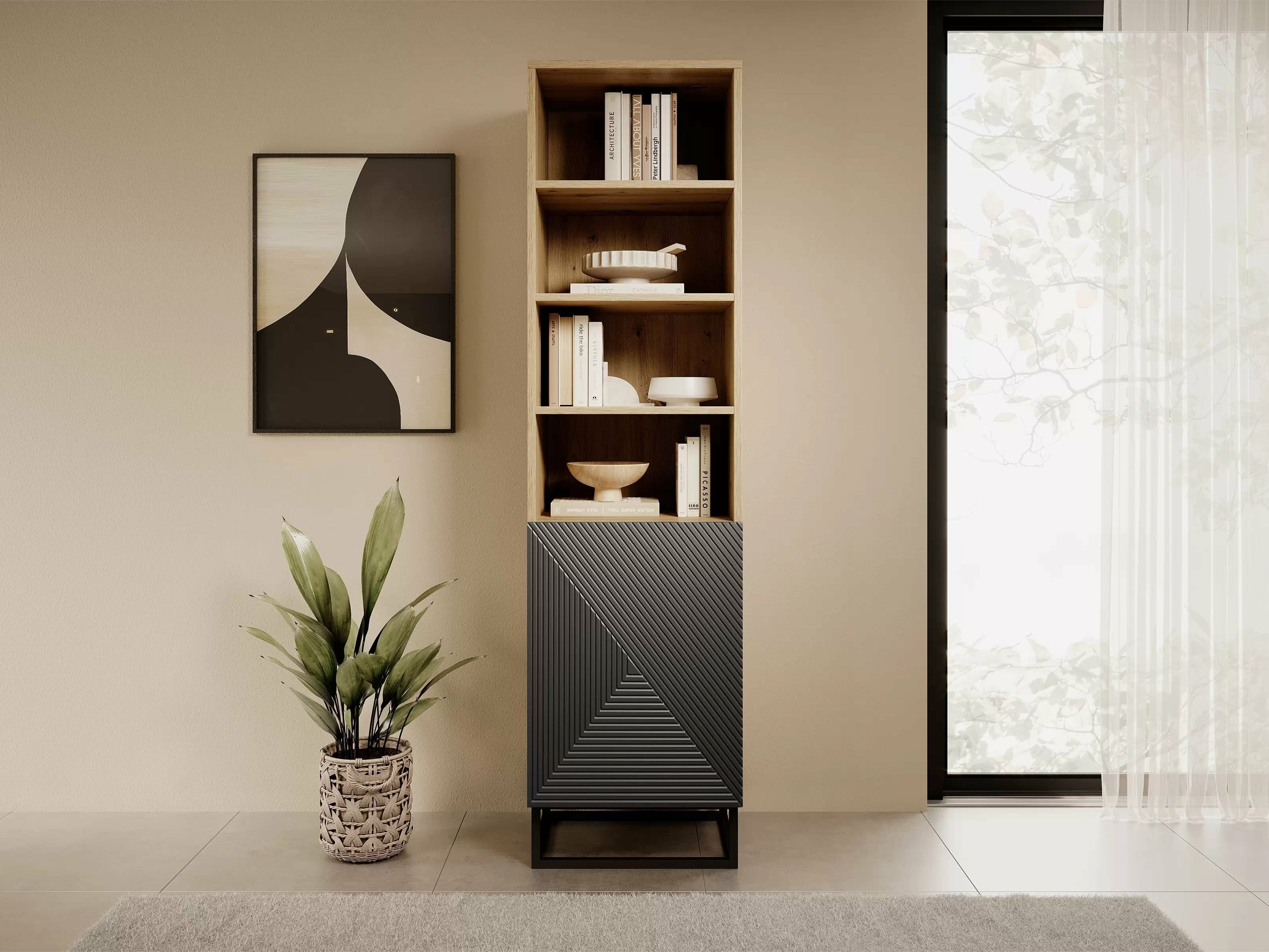 Hylly Dortivi 116 (Artisaanitammi + Mattaharmaa)