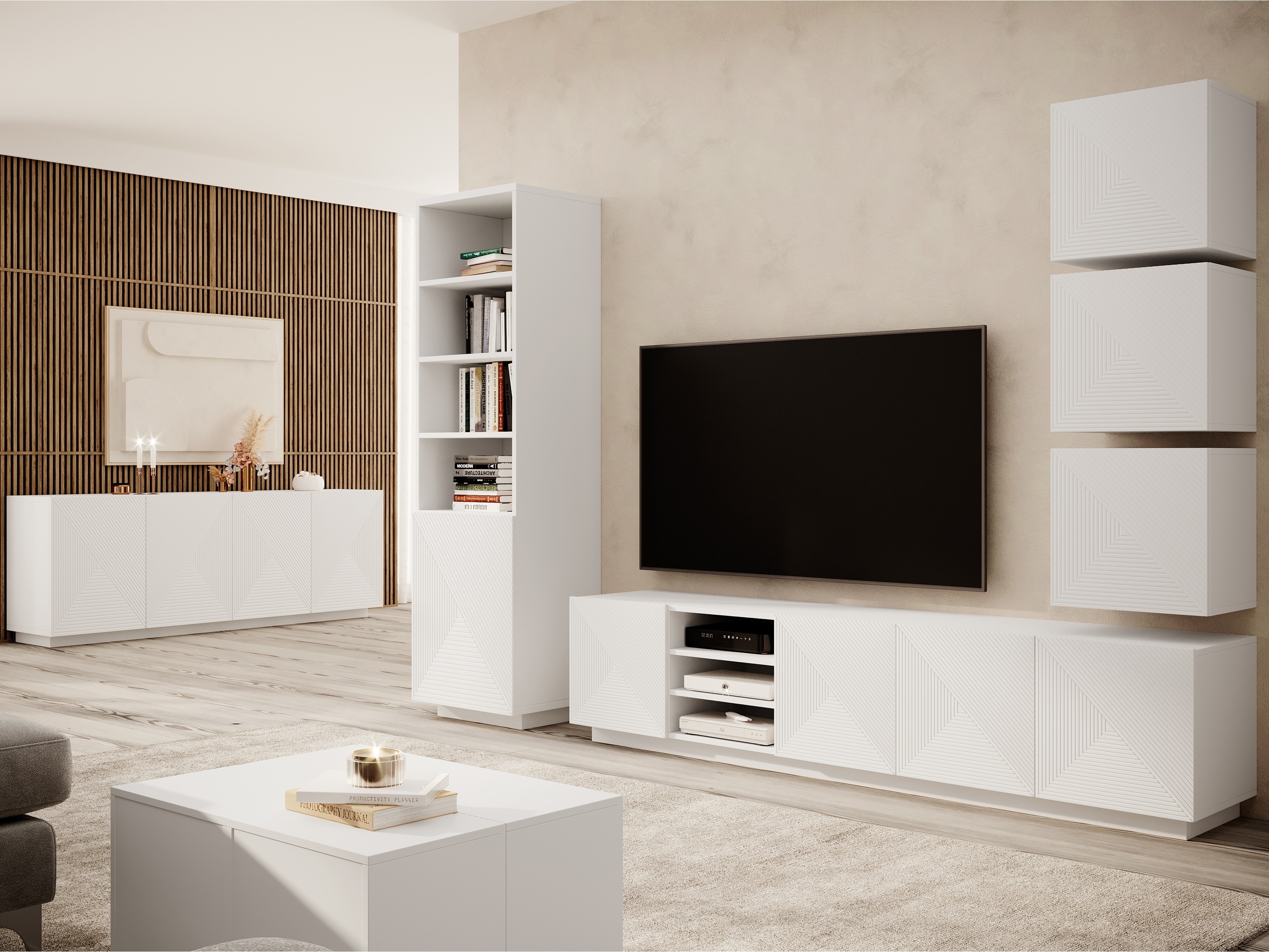 Olohuonesetti Dortivi 124 (Matta valkoinen)