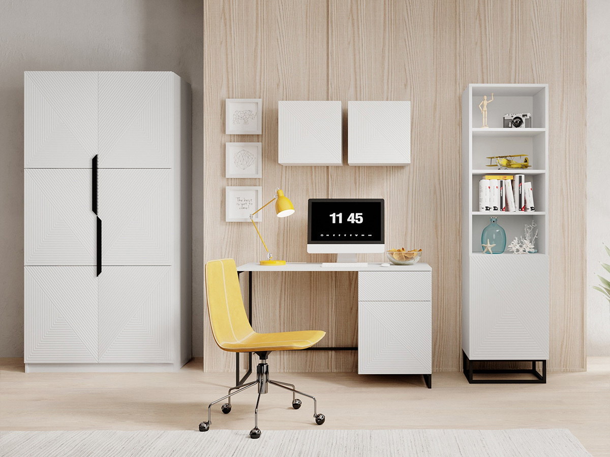 Kotitoimistosetti Dortivi 120 (Matta valkoinen)