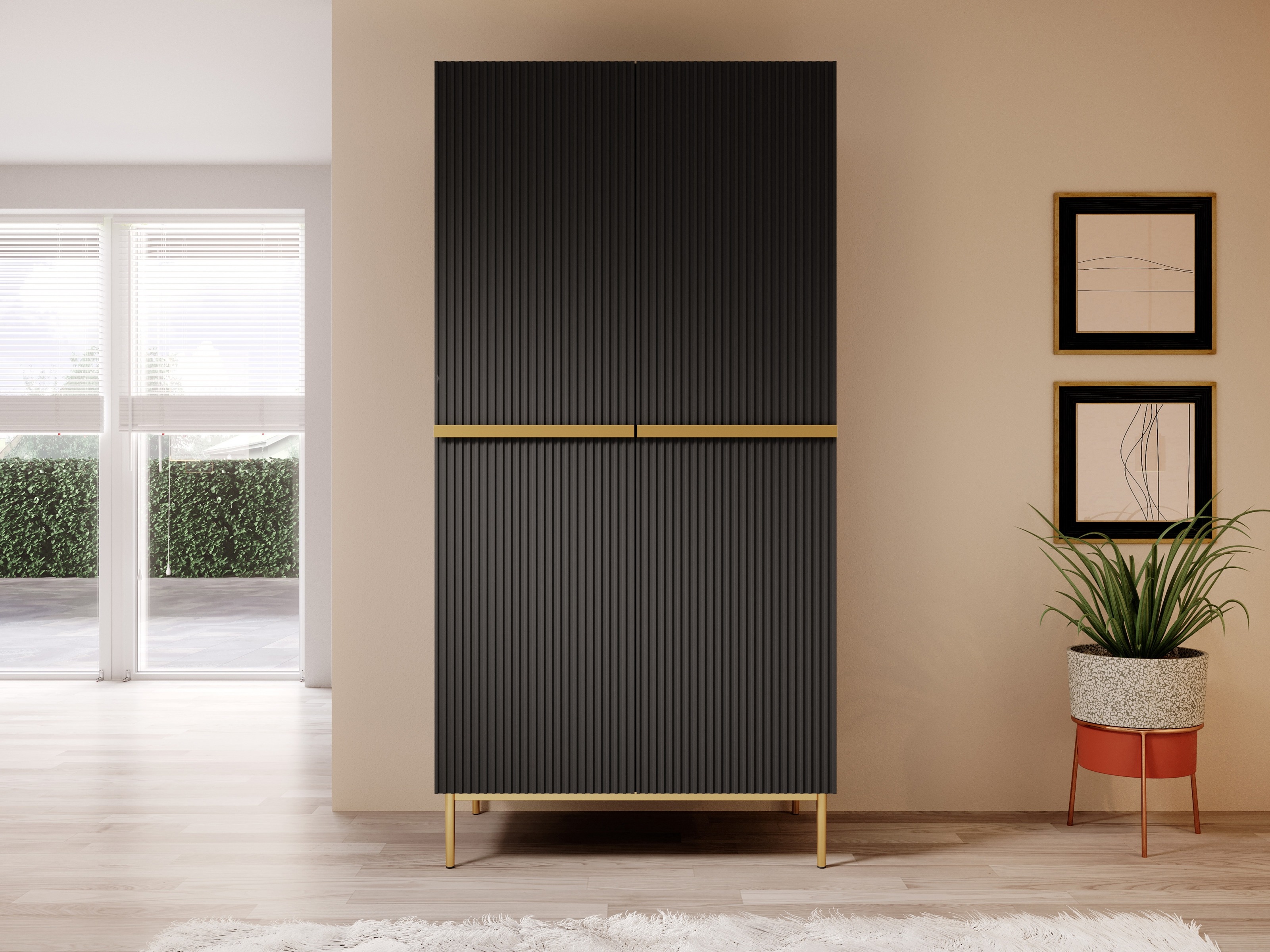 Vaatekaappi Melfelu 134 (Musta)