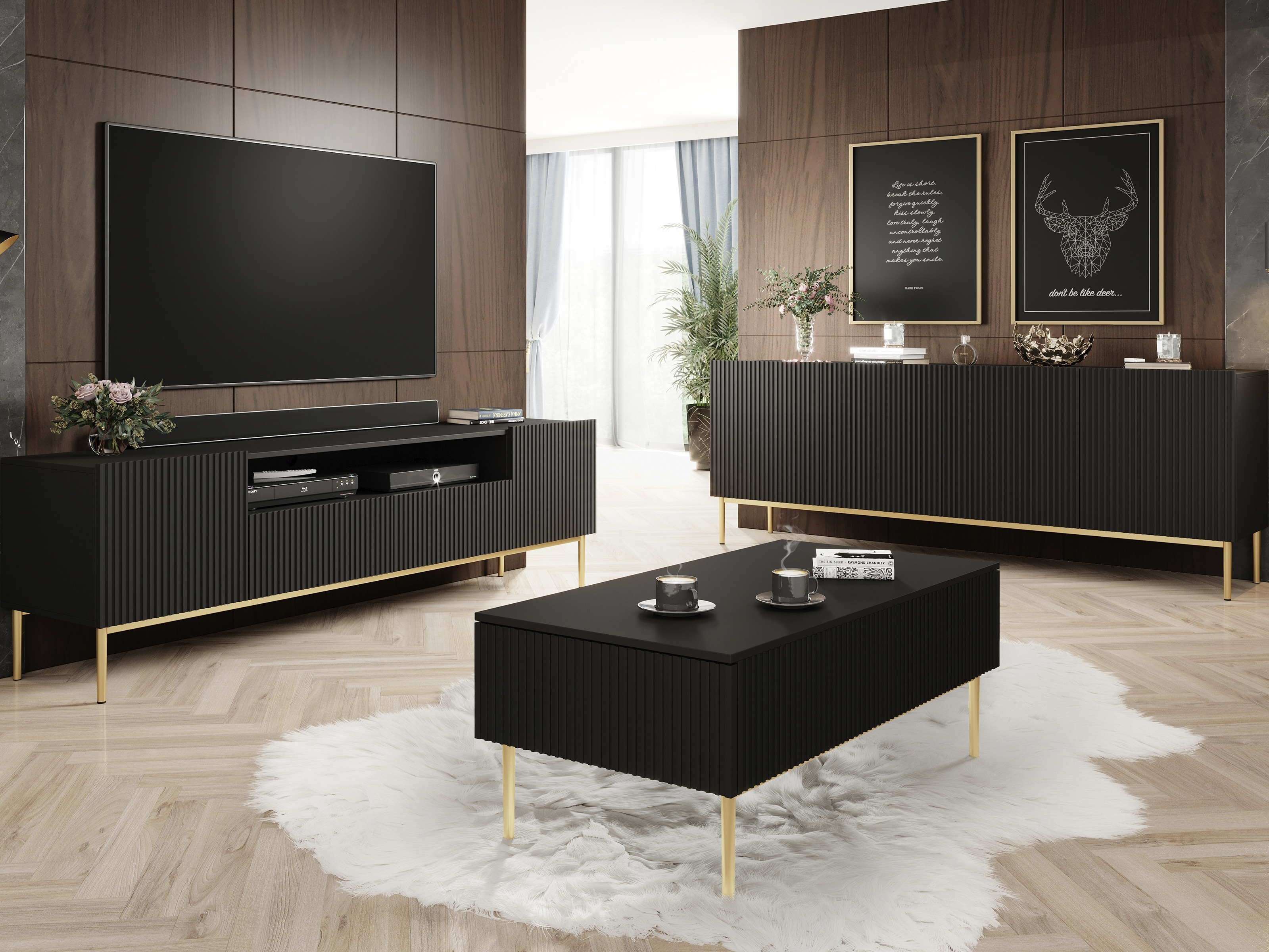 Olohuonesetti Melfelu 138 (Musta)