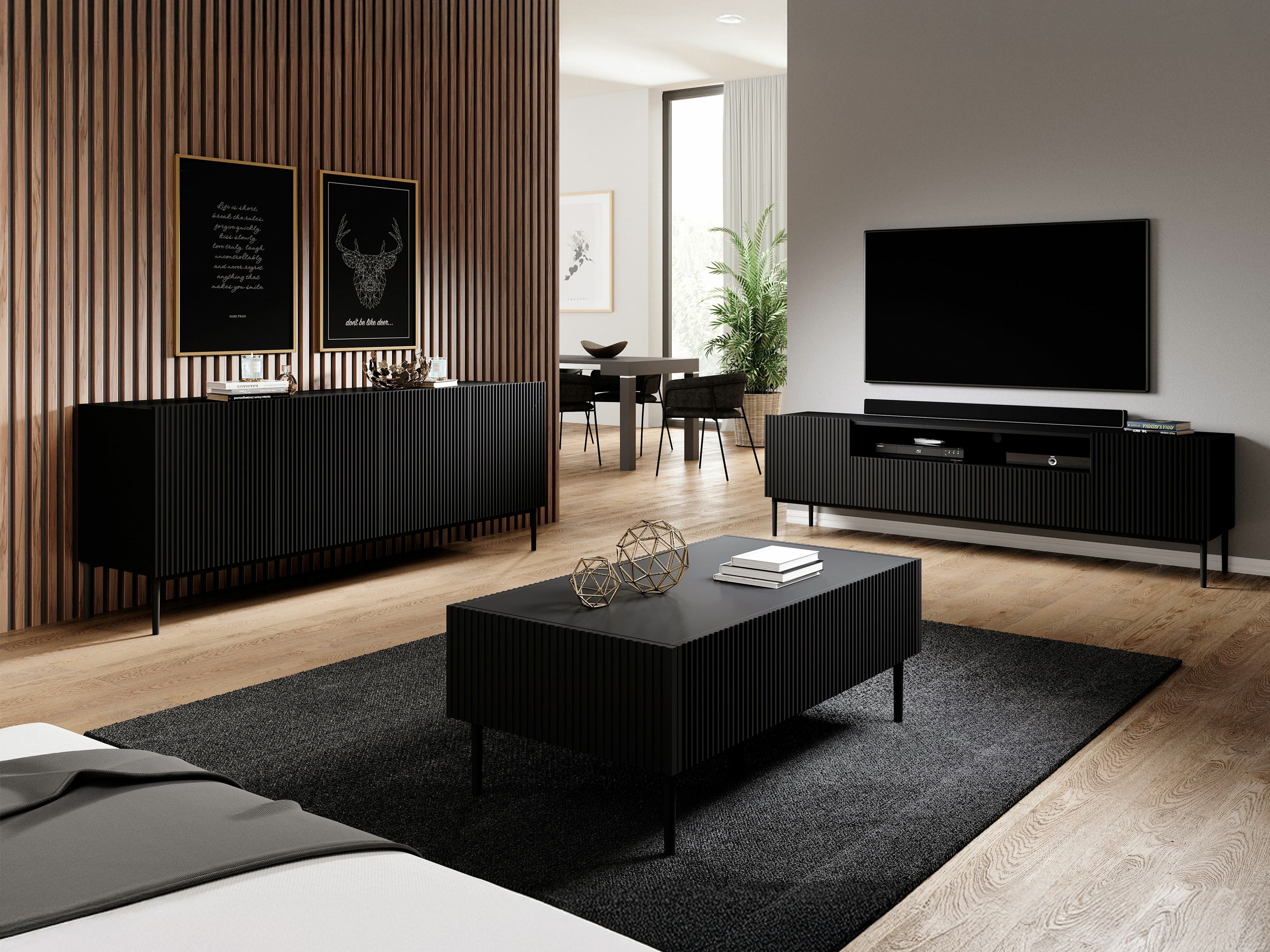 Olohuonesetti Melfelu 138 (Musta)