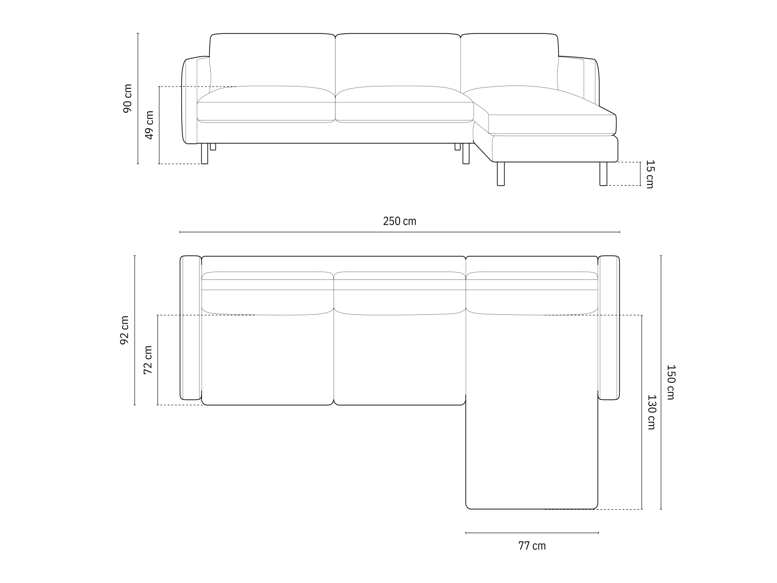 Kulmasohva Delavie 104 (Paris Cream)