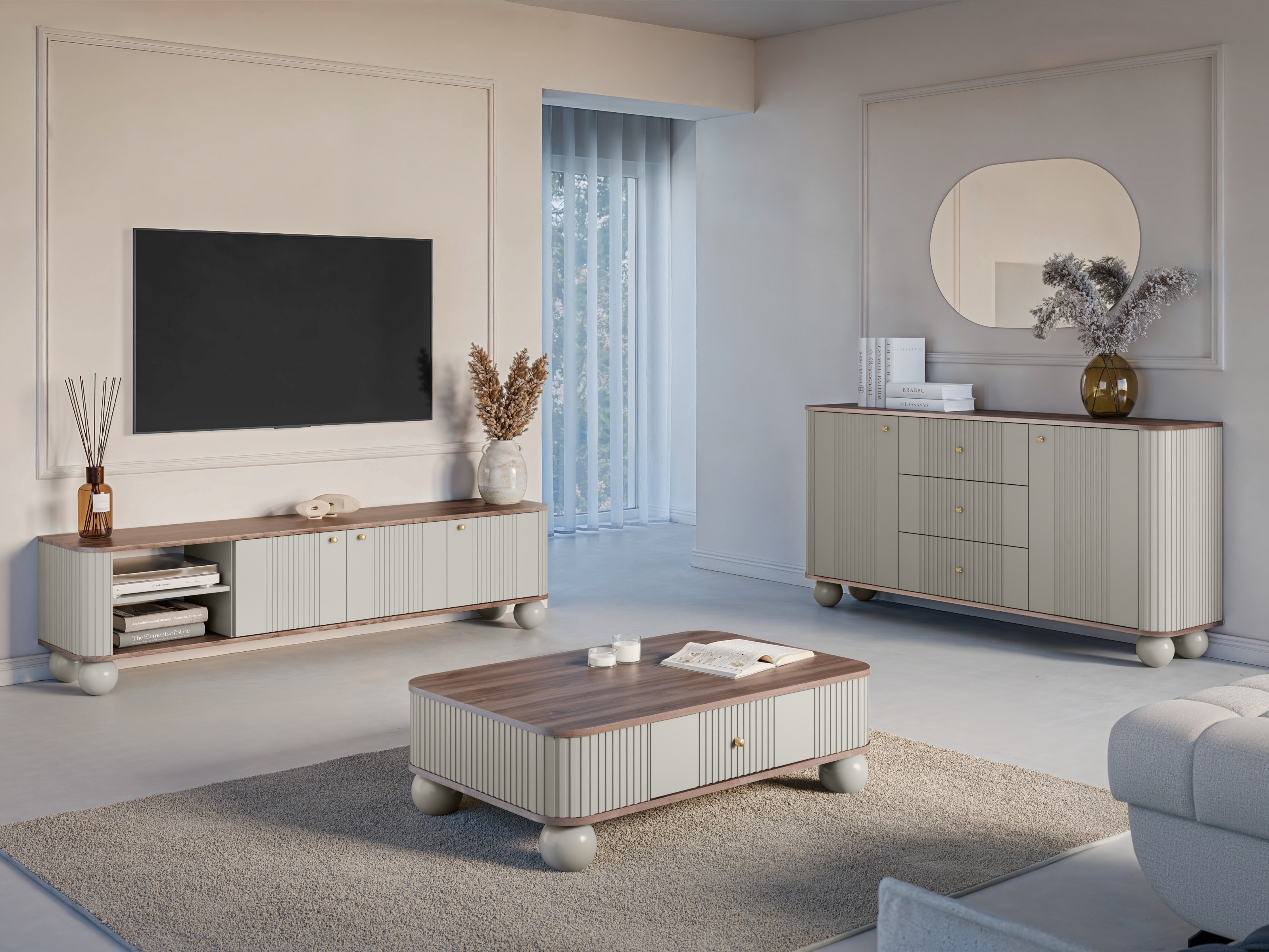 Olohuonesetti Fioveso 107 (Kashmir + Pähkinä)