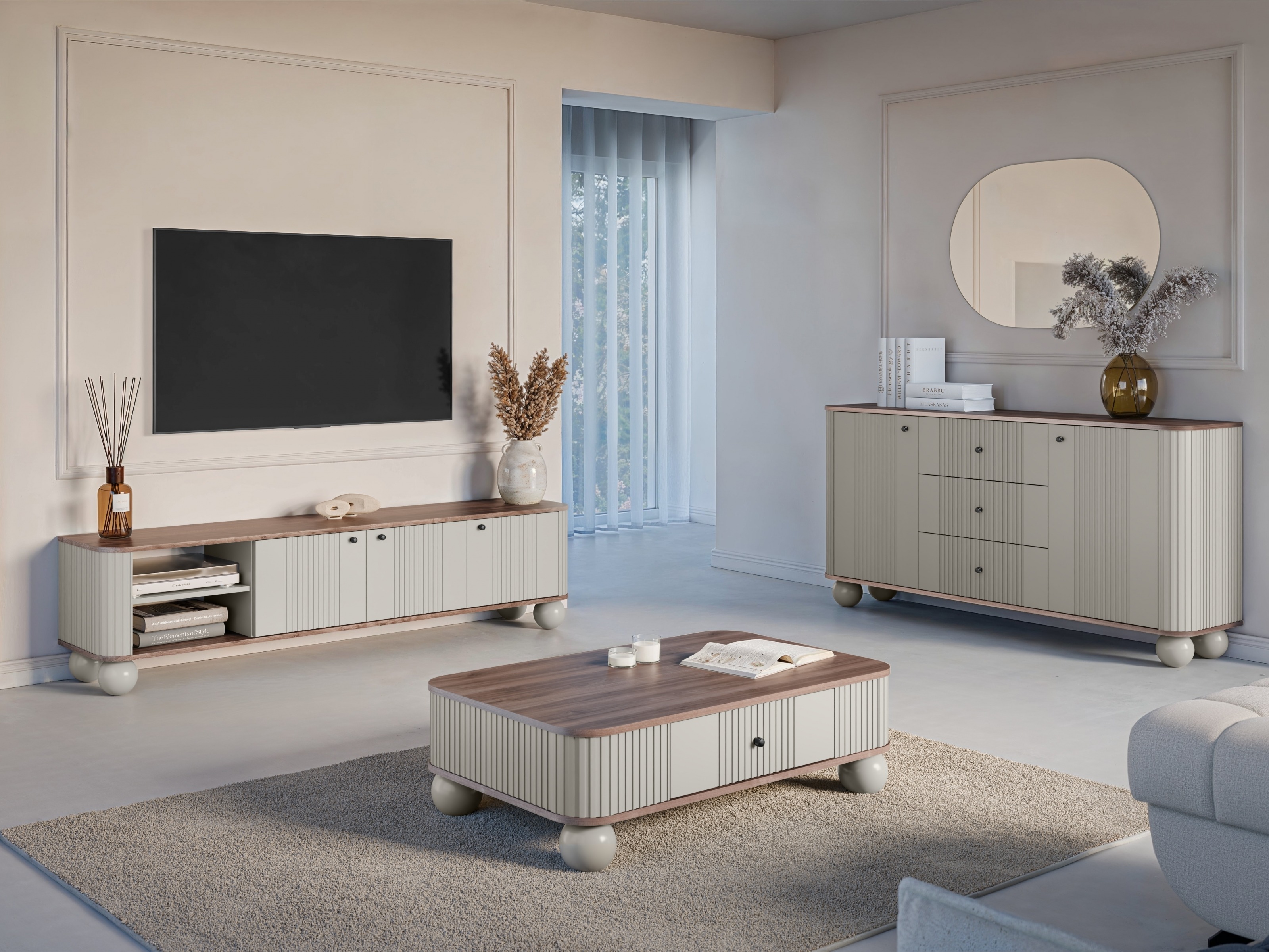 Olohuonesetti Fioveso 107 (Kashmir + Pähkinä)