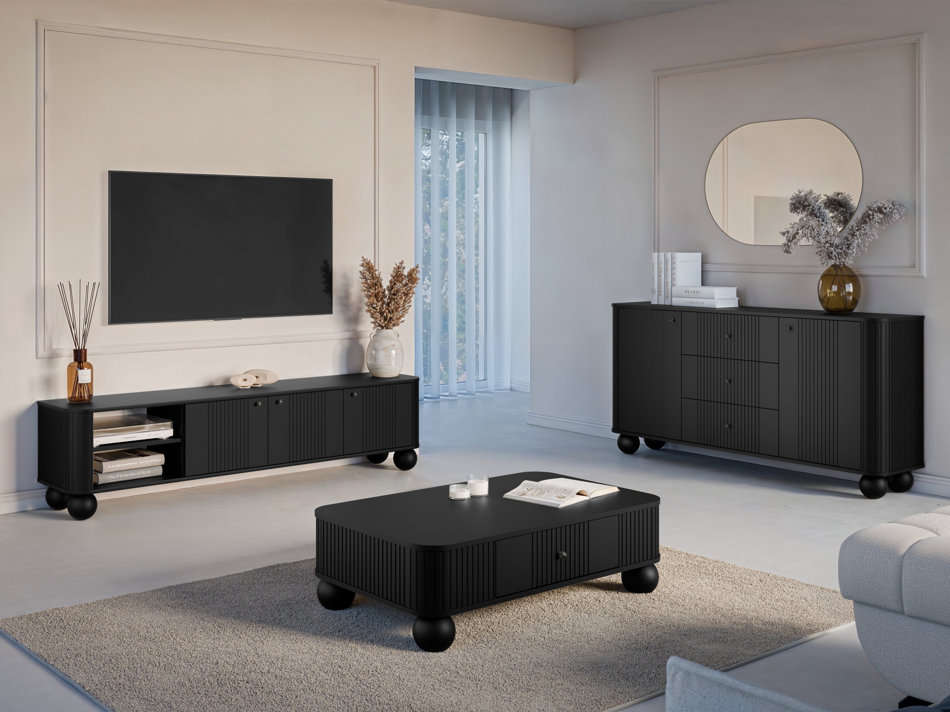 Olohuonesetti Fioveso 107 (Musta)