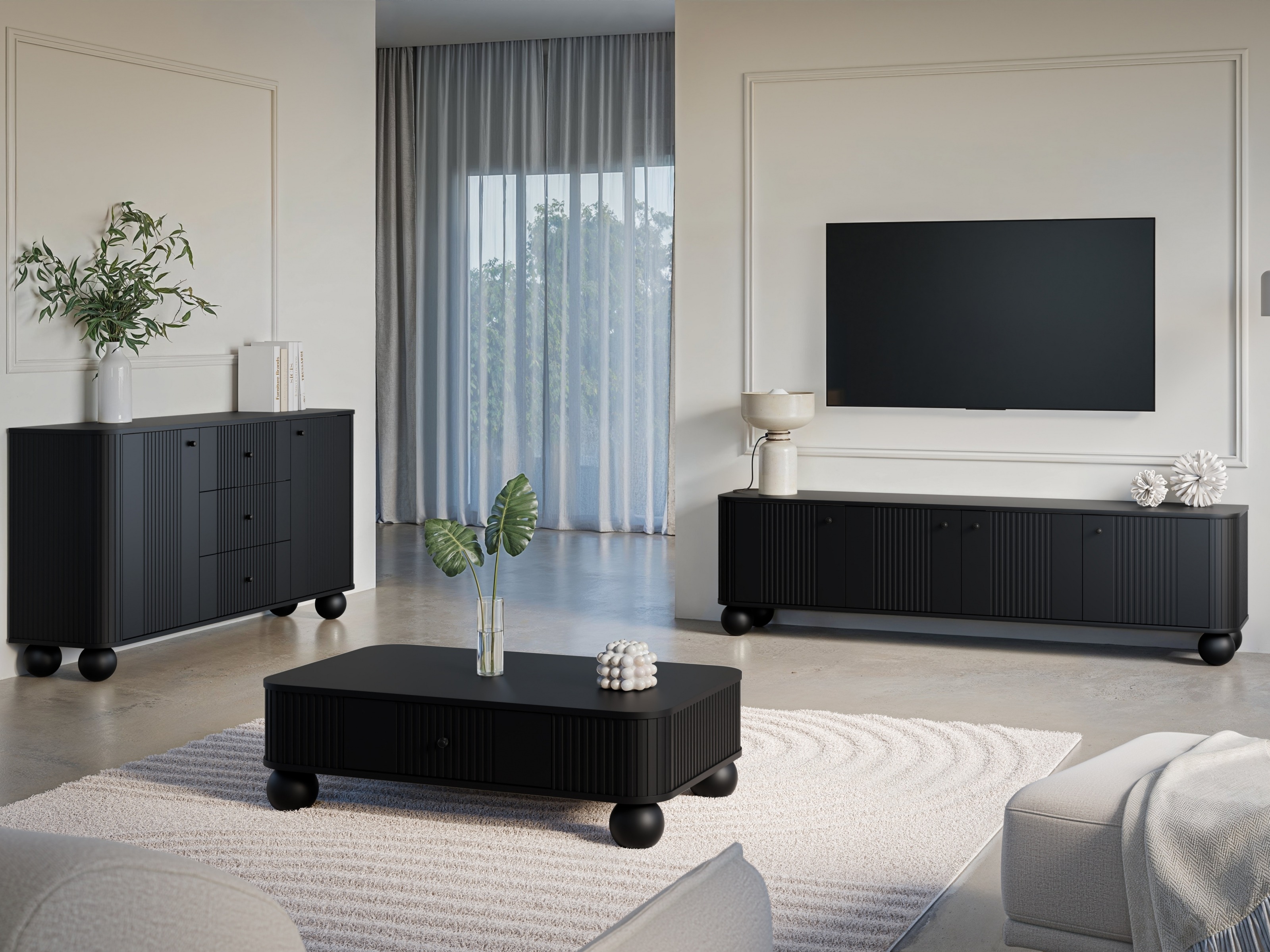 Olohuonesetti Fioveso 106 (Musta)