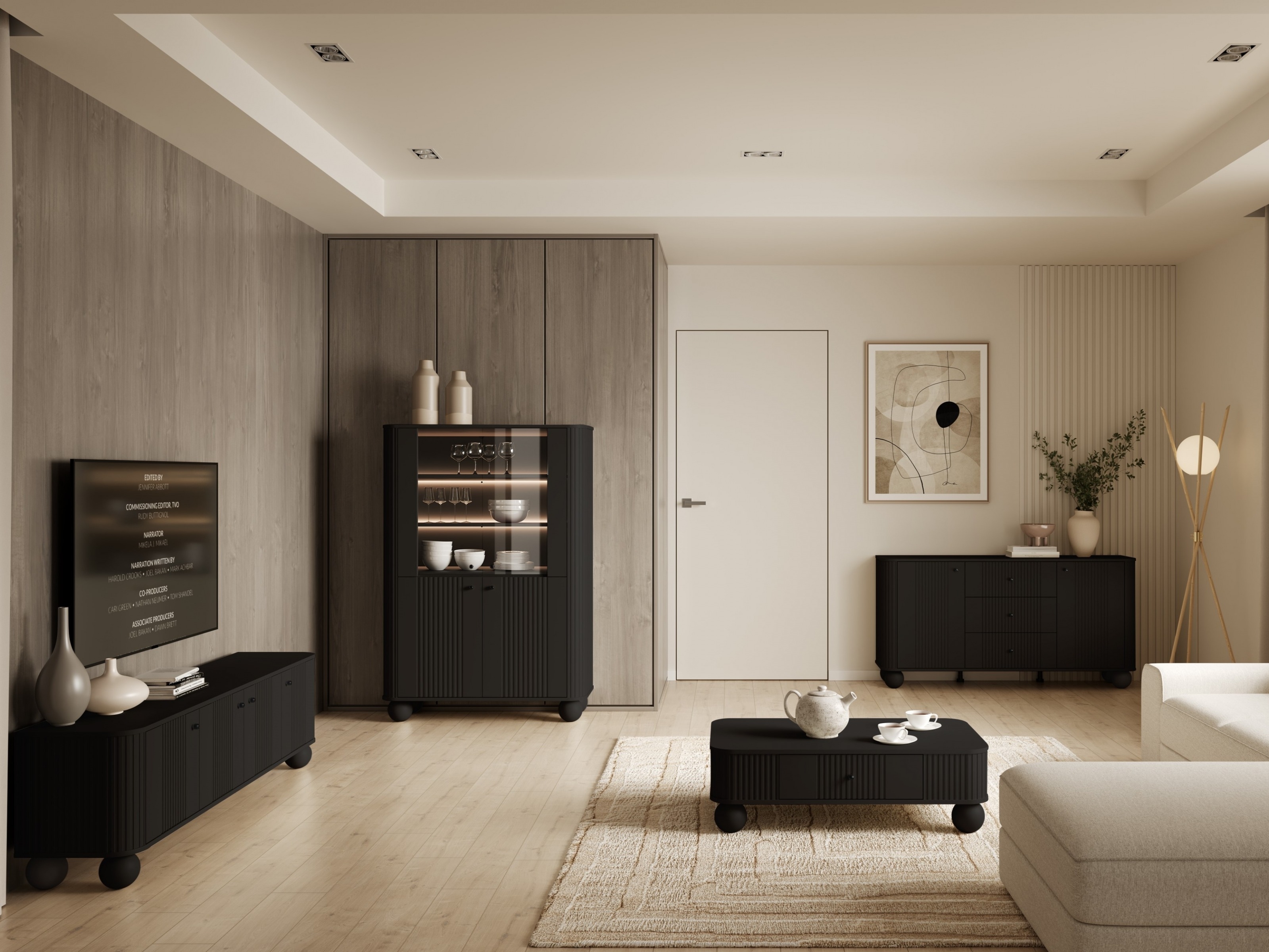 Olohuonesetti Fioveso 108 (Musta)